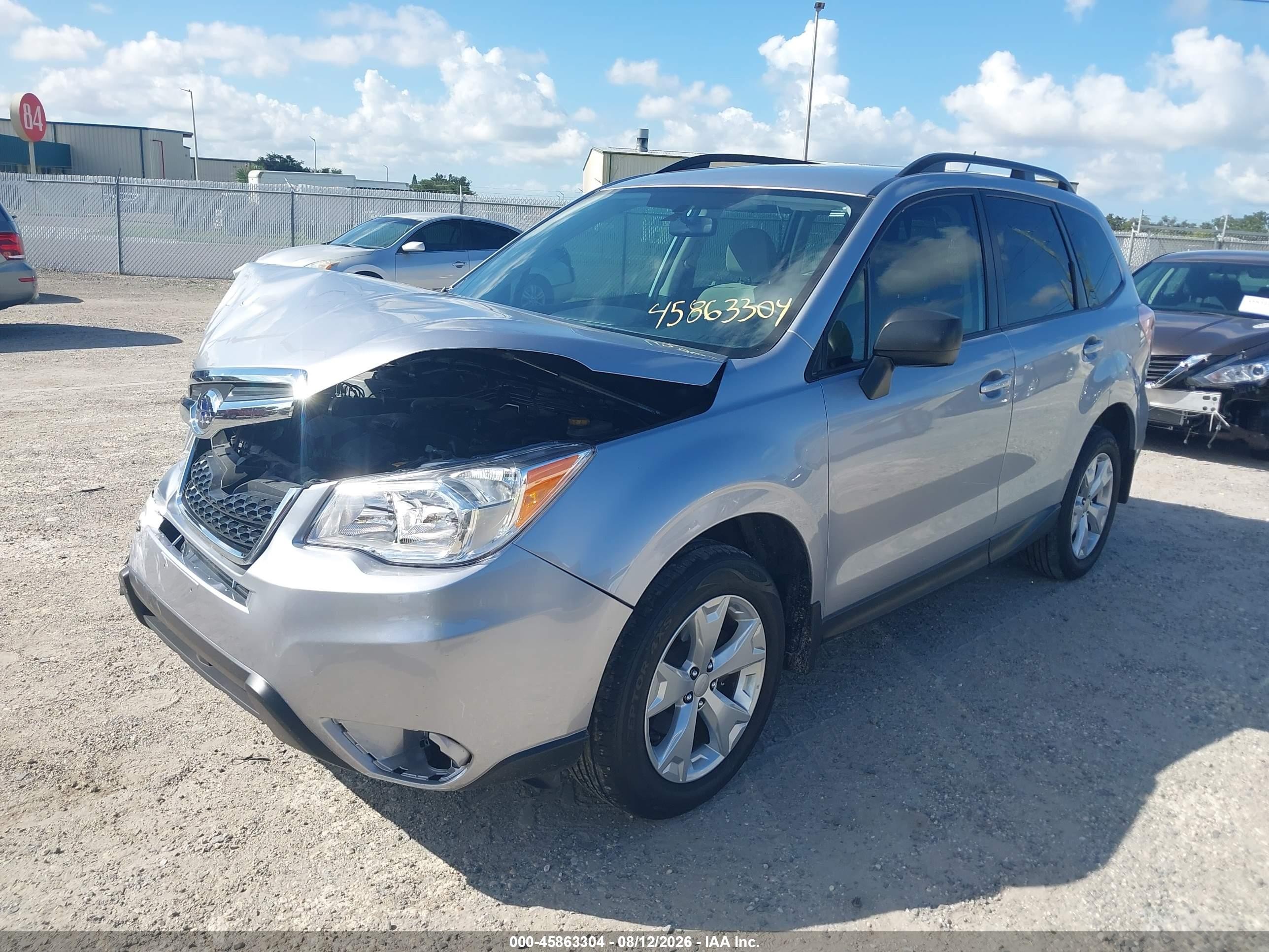 2015 Subaru Forester 2.5i Silver vin: JF2SJABC7FH467012