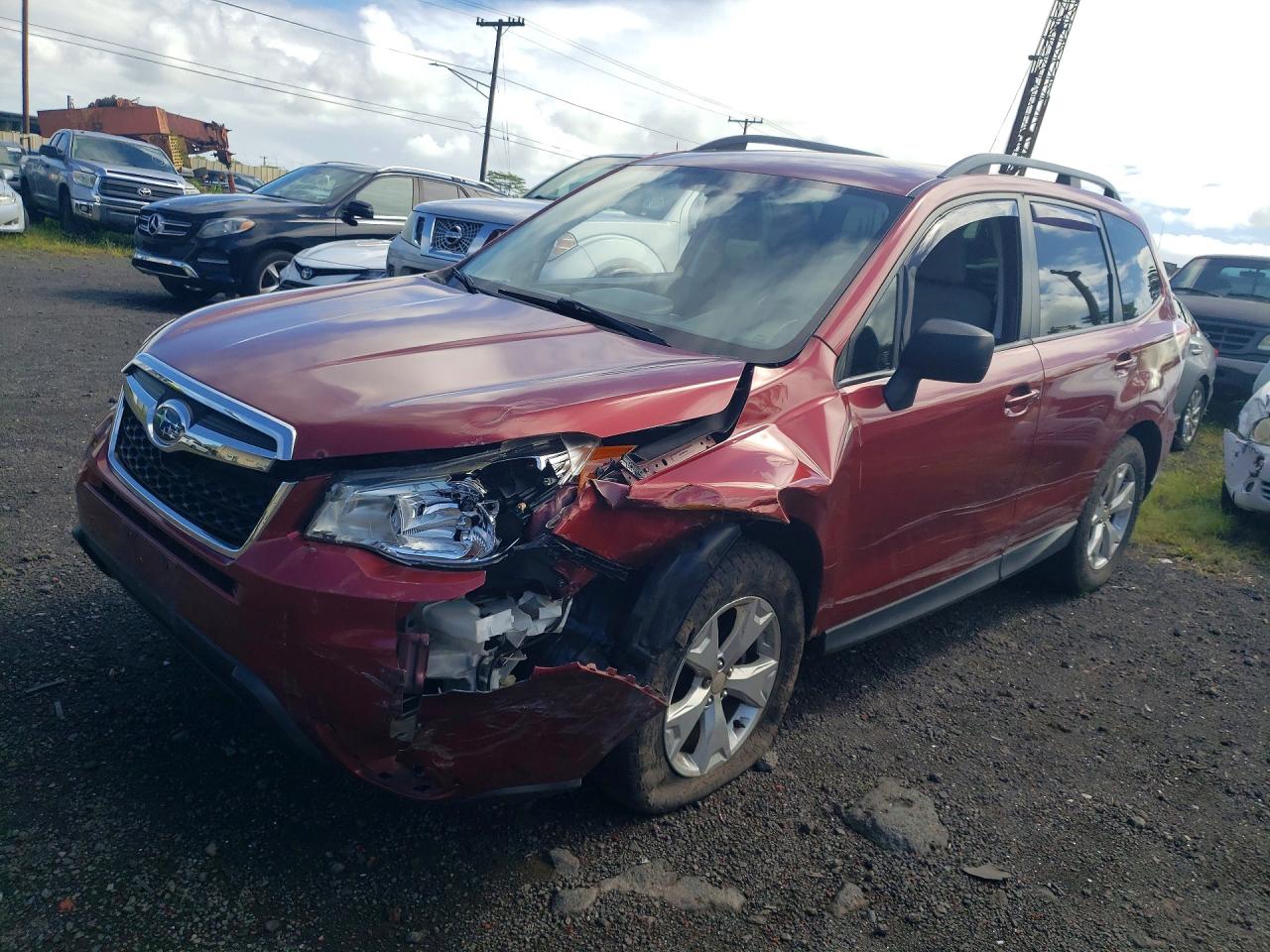2015 Subaru Forester 2.5i Красный vin: JF2SJABC7FH575470