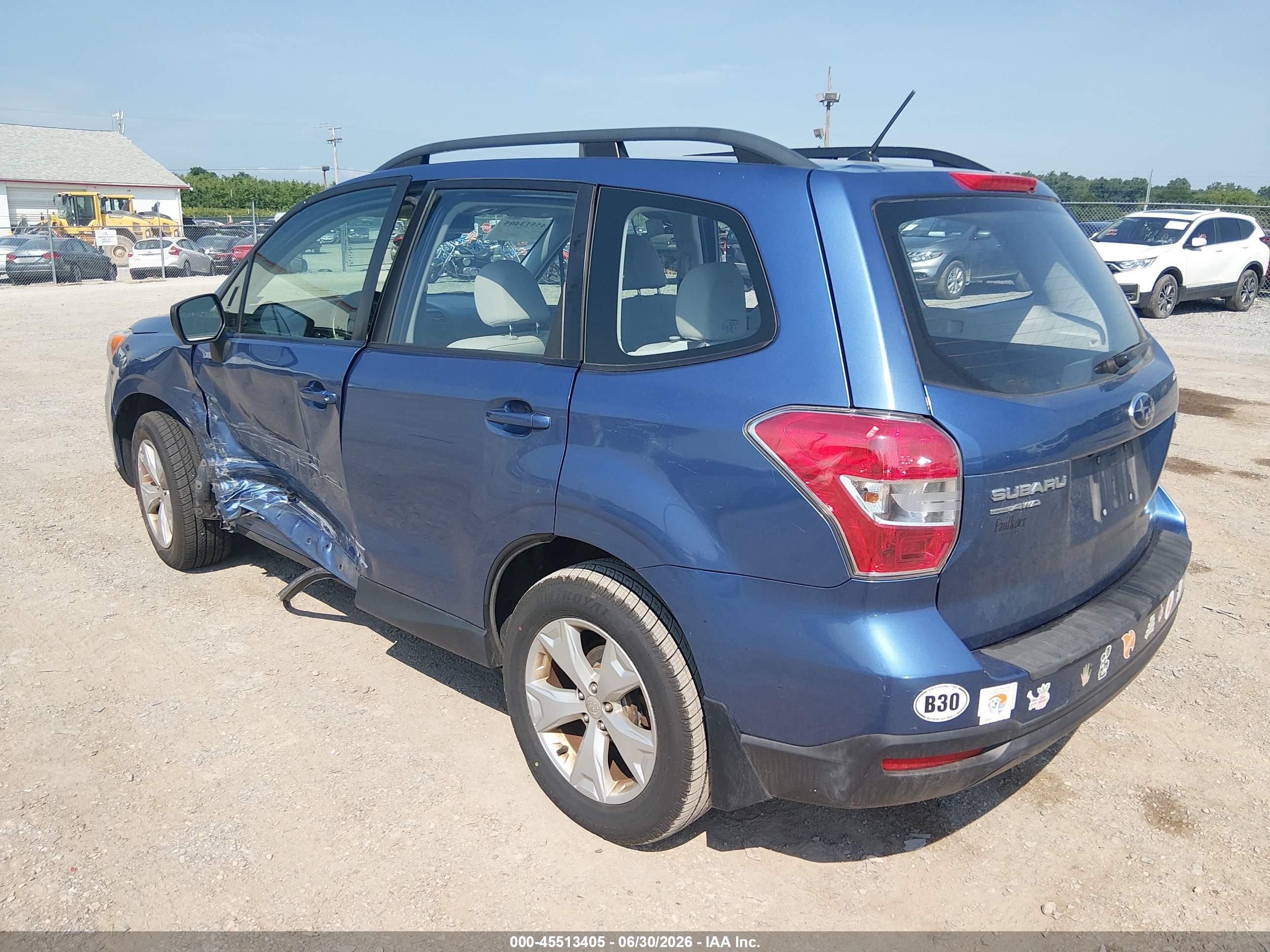 2015 Subaru Forester 2.5i Blue vin: JF2SJABC9FH421391