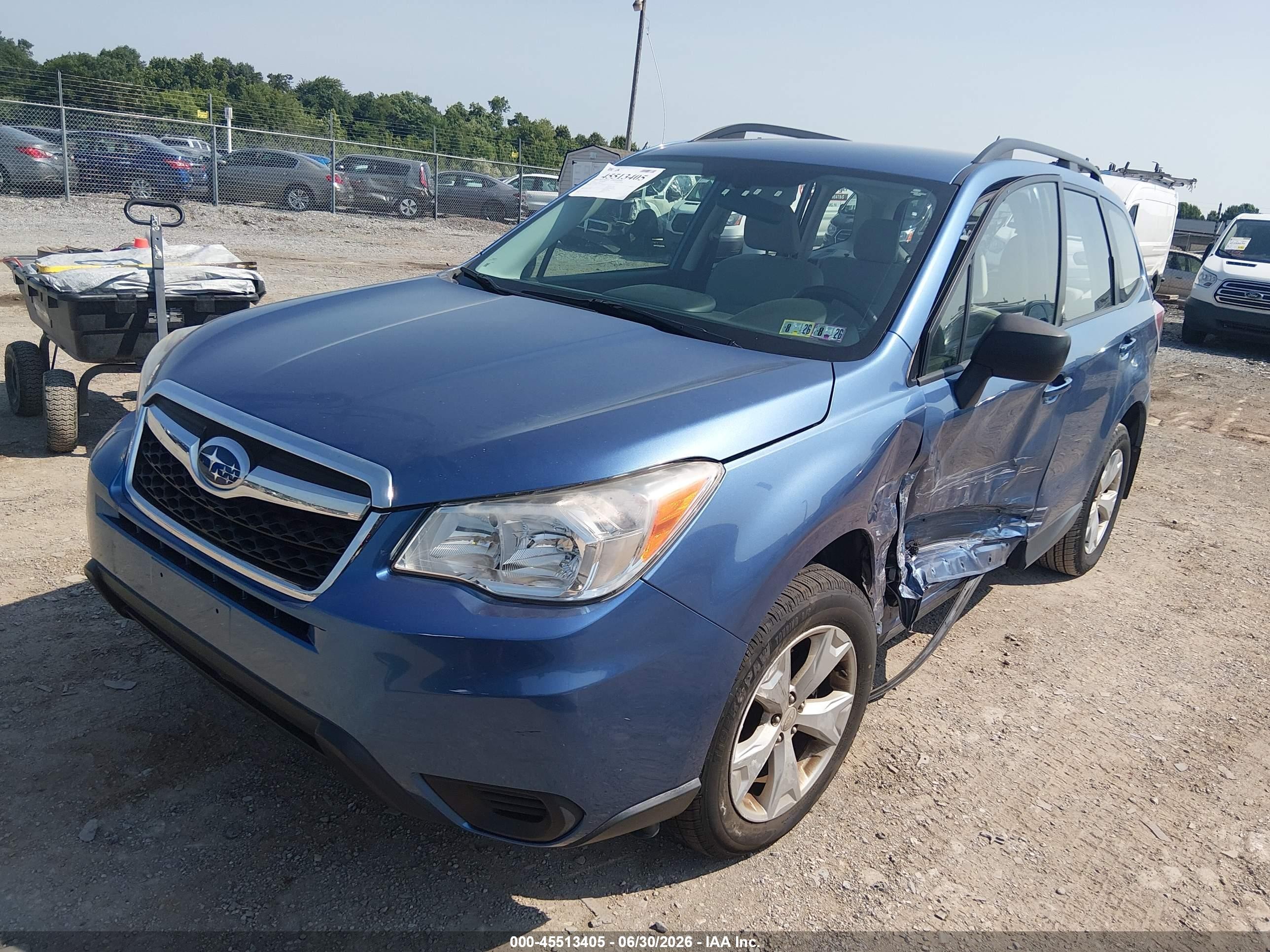 2015 Subaru Forester 2.5i Blue vin: JF2SJABC9FH421391