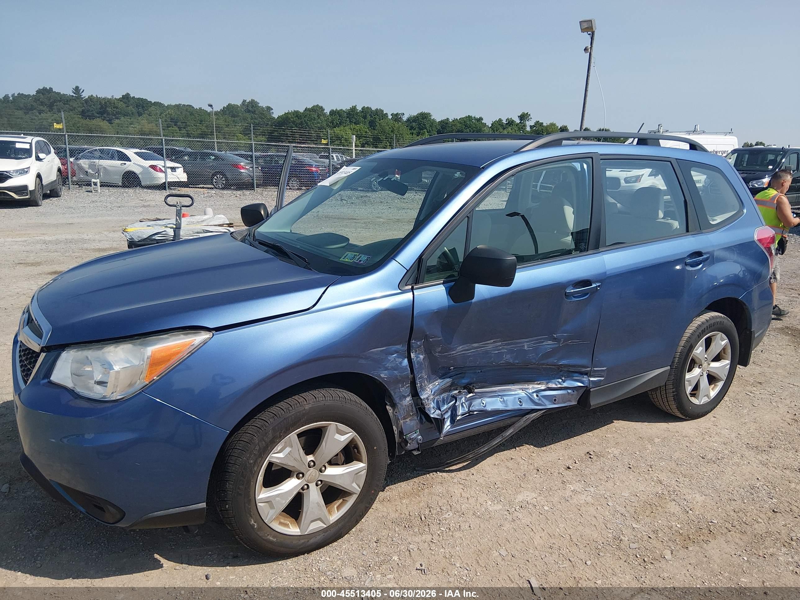 2015 Subaru Forester 2.5i Blue vin: JF2SJABC9FH421391