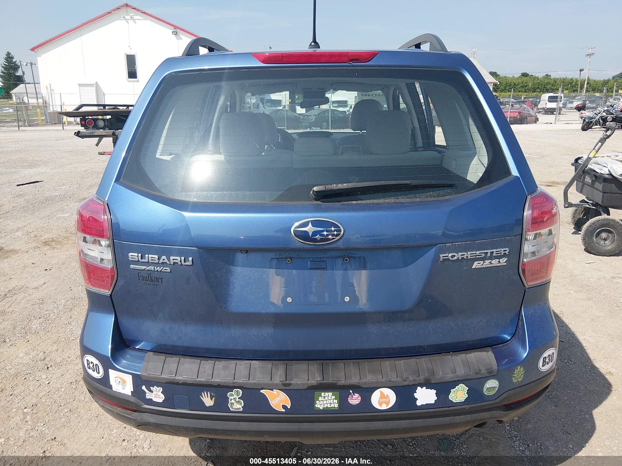 2015 Subaru Forester 2.5i Blue vin: JF2SJABC9FH421391