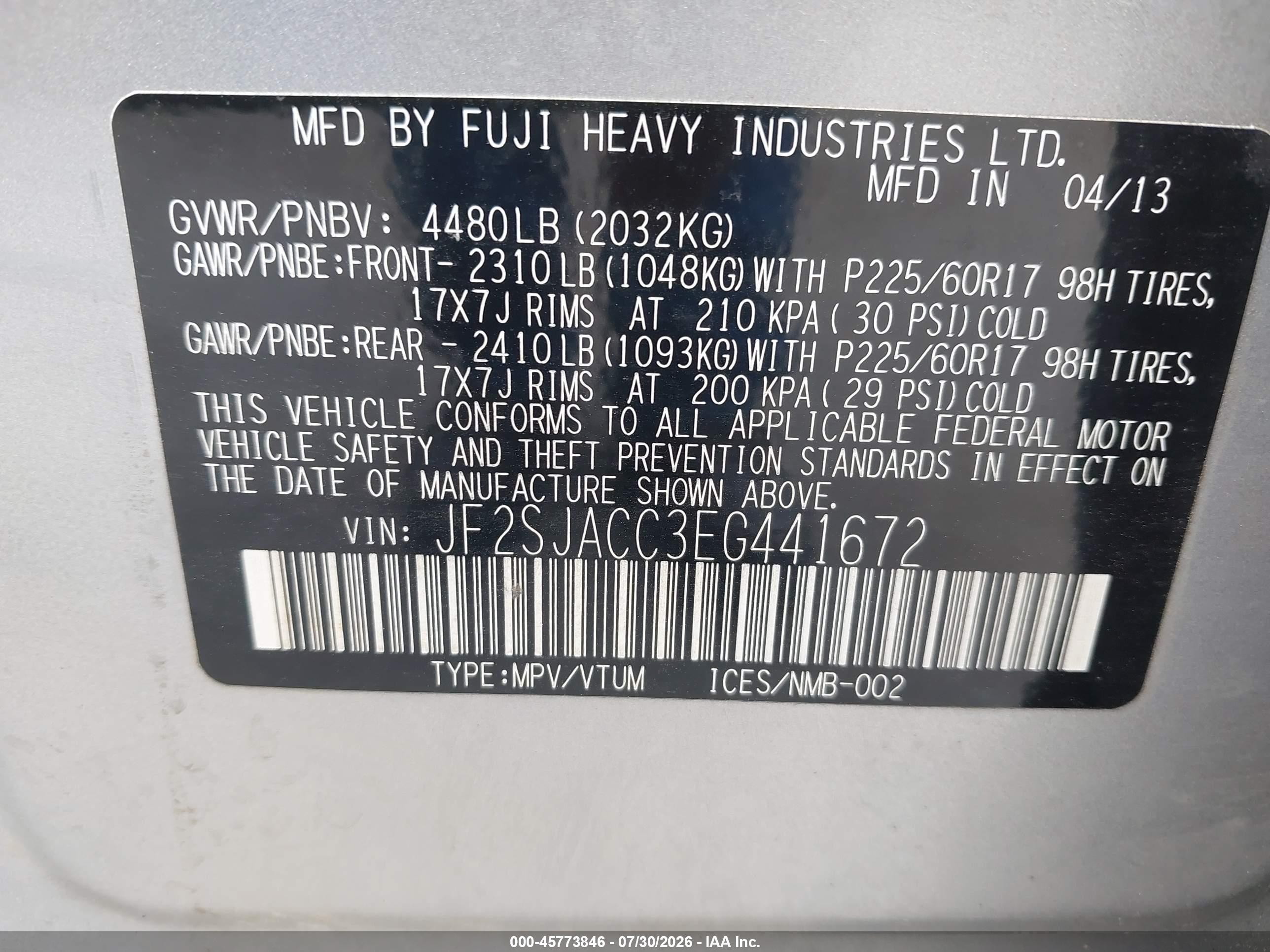 2014 Subaru Forester 2.5i Premium Silver vin: JF2SJACC3EG441672