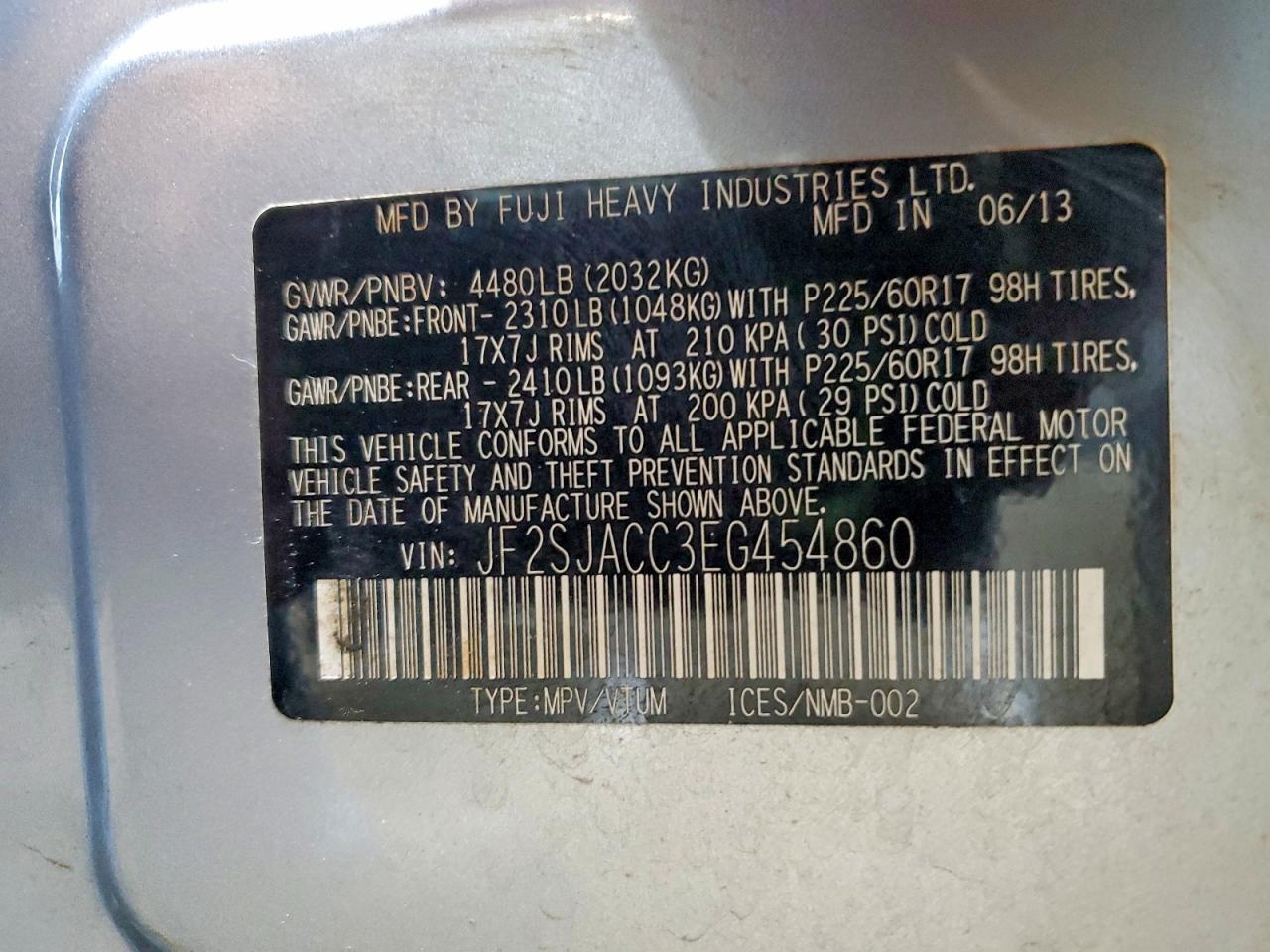 2014 Subaru Forester 2.5i Premium Silver vin: JF2SJACC3EG454860