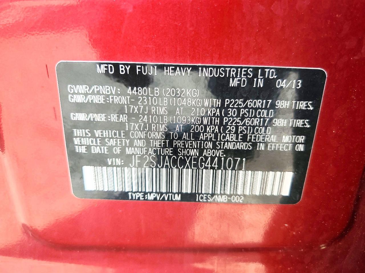 2014 Subaru Forester 2.5i Premium Maroon vin: JF2SJACCXEG441071