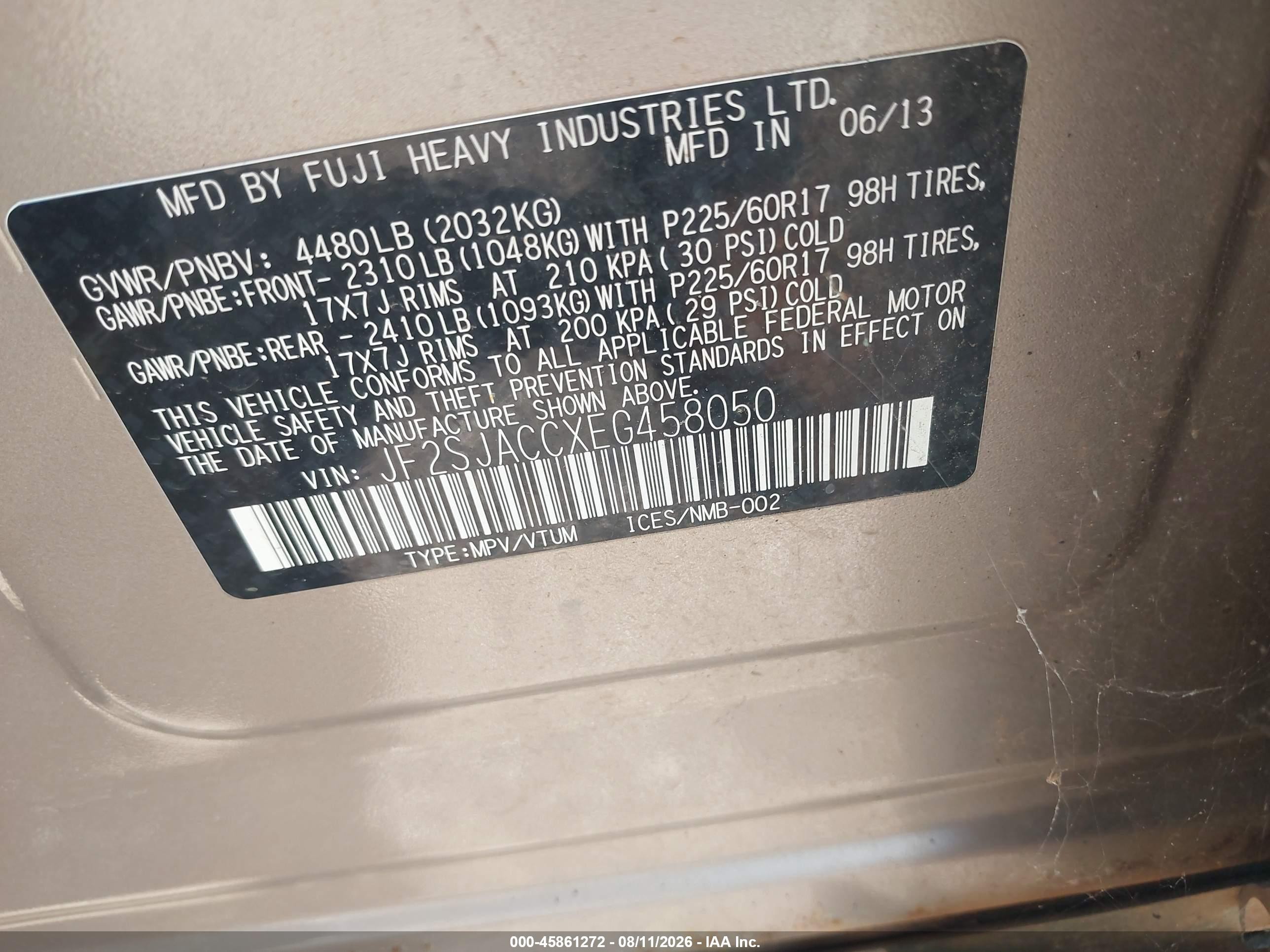 2014 Subaru Forester 2.5i Premium Champagne vin: JF2SJACCXEG458050