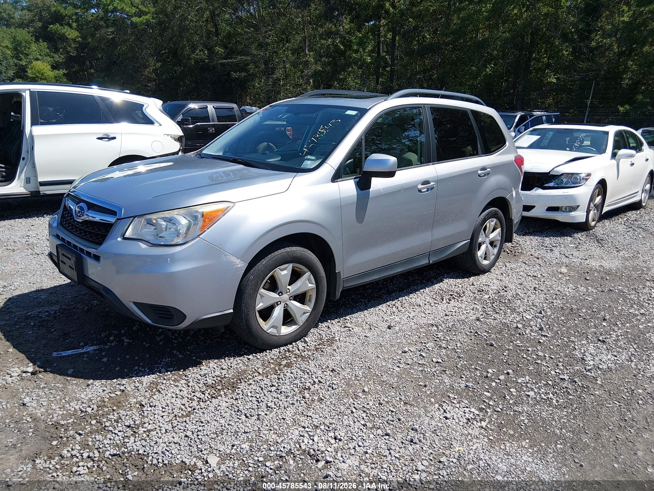 2015 Subaru Forester 2.5i Premium Gray vin: JF2SJADC0FH459136