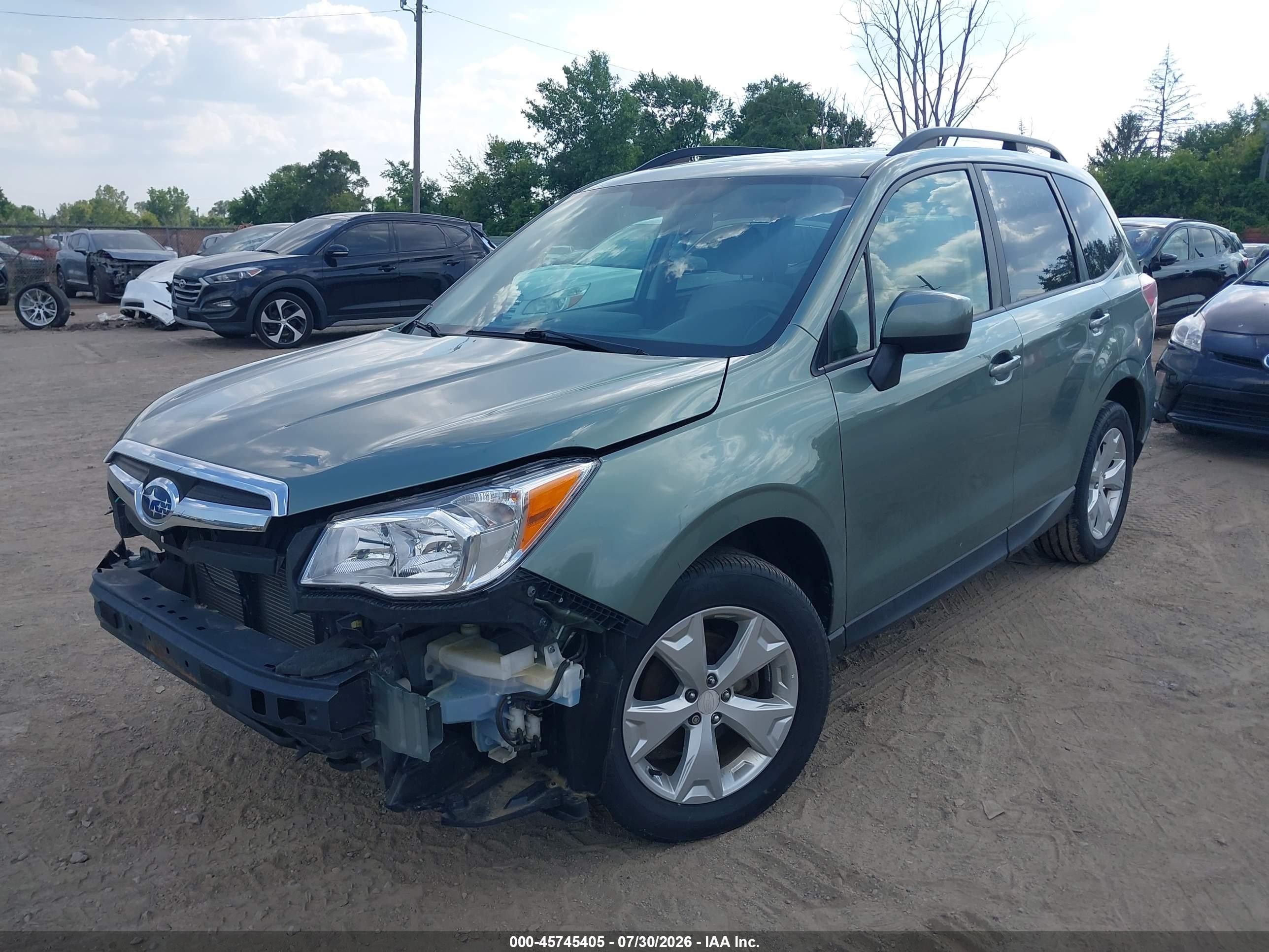 2015 Subaru Forester 2.5i Premium Green vin: JF2SJADC0FH540251