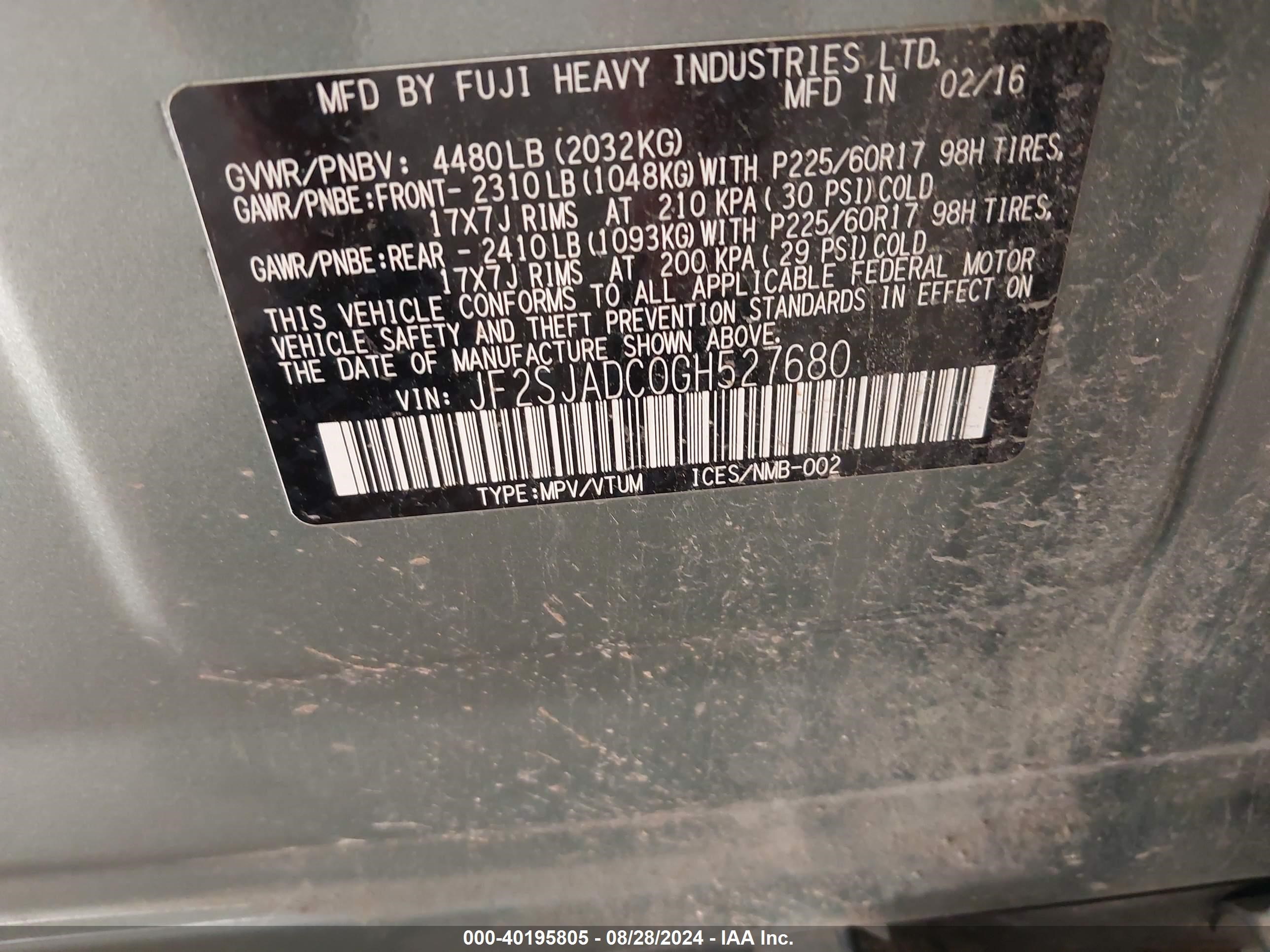 2016 Subaru Forester 2.5i Premium Green vin: JF2SJADC0GH527680
