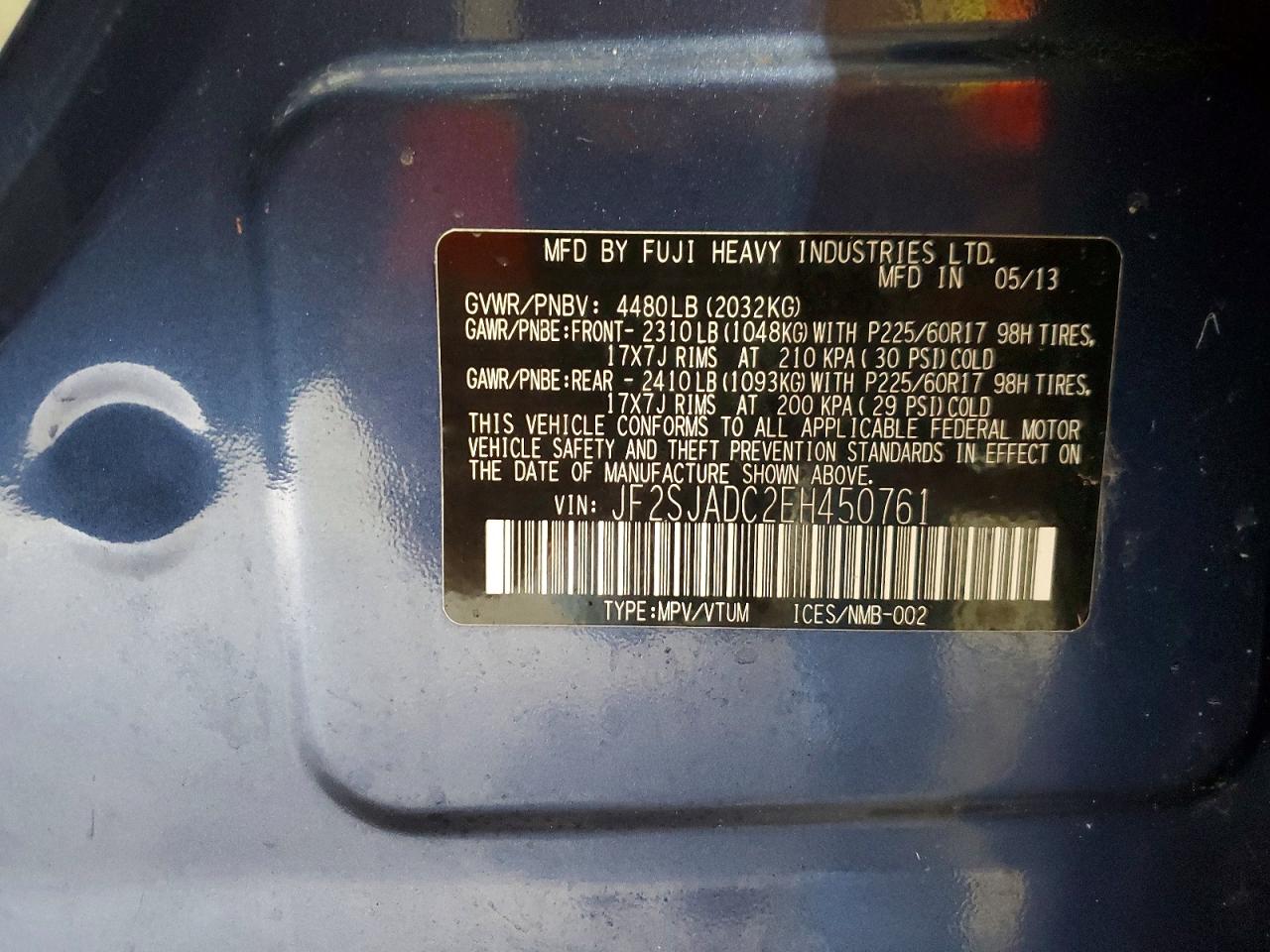 2014 Subaru Forester 2.5i Premium Blue vin: JF2SJADC2EH450761