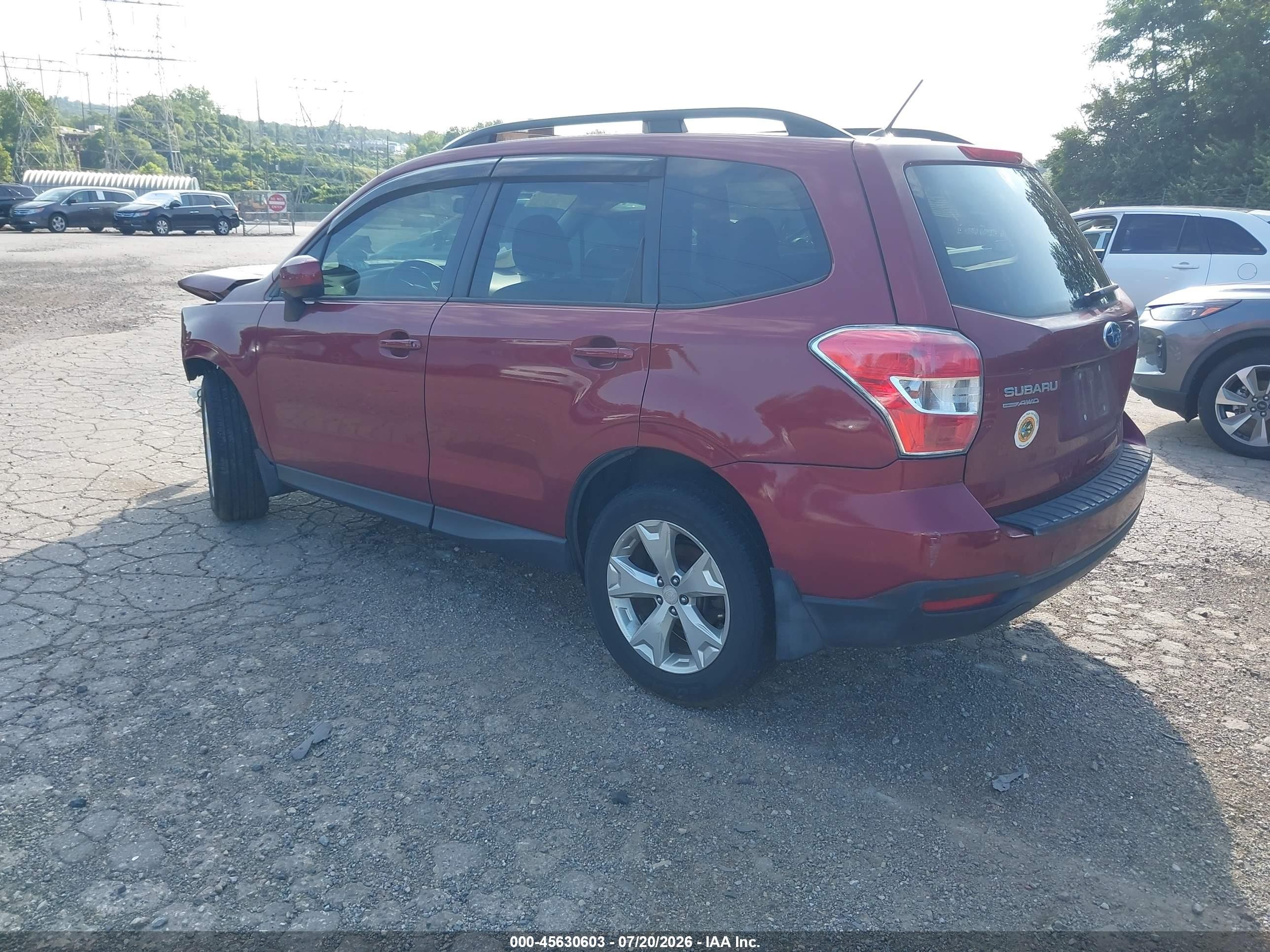2015 Subaru Forester 2.5i Premium Maroon vin: JF2SJADC2FG412678