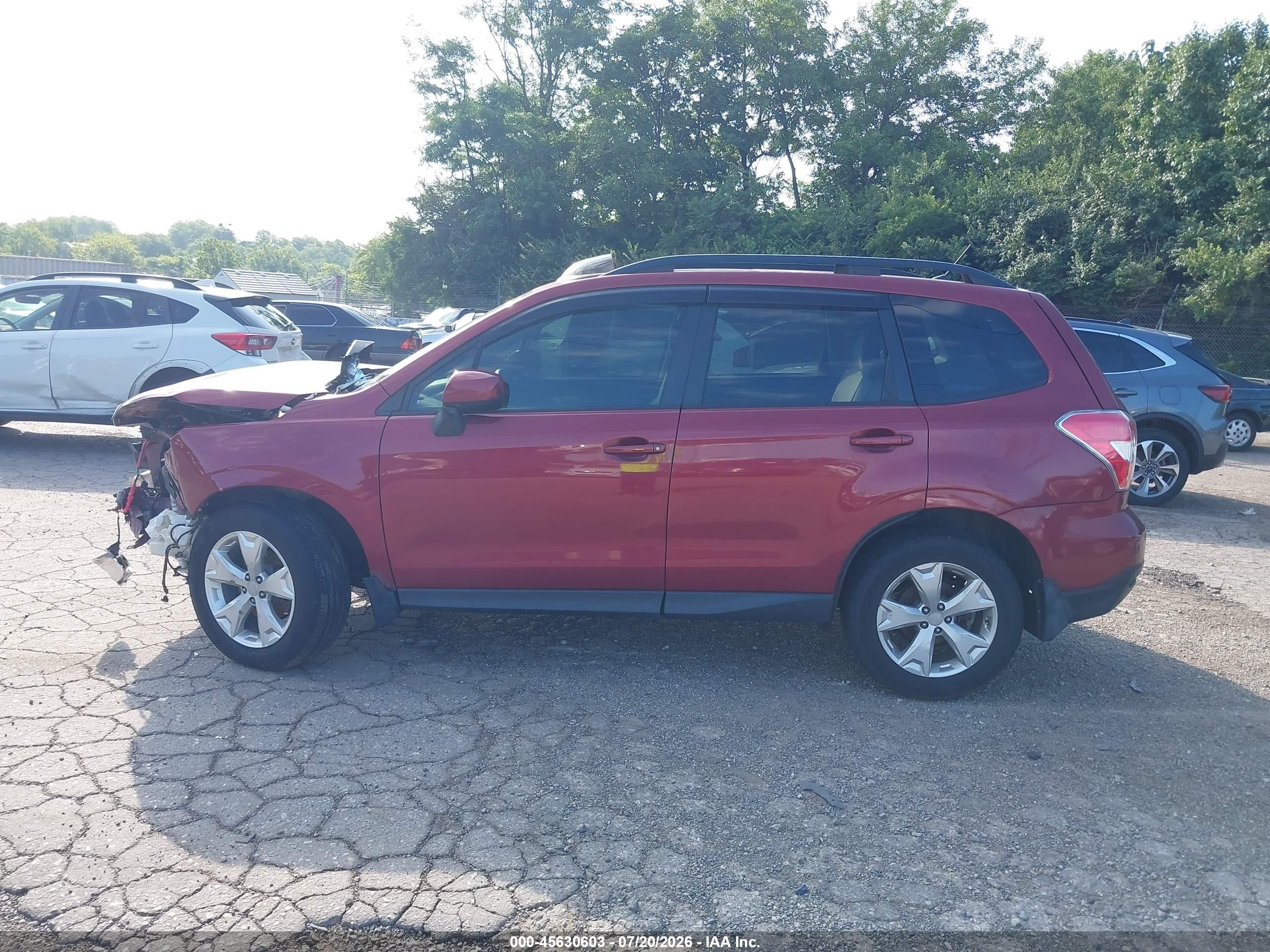 2015 Subaru Forester 2.5i Premium Maroon vin: JF2SJADC2FG412678