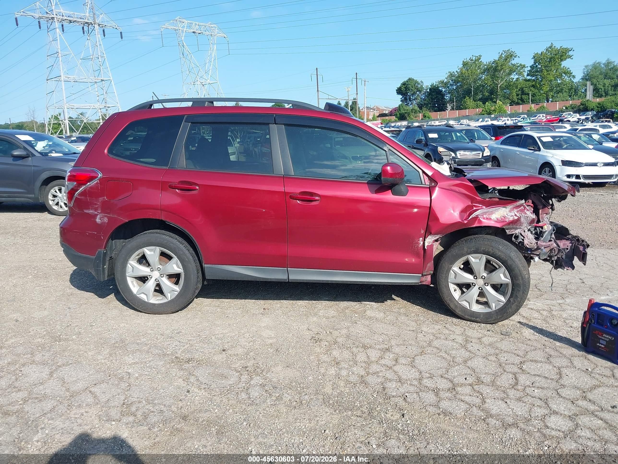 2015 Subaru Forester 2.5i Premium Maroon vin: JF2SJADC2FG412678