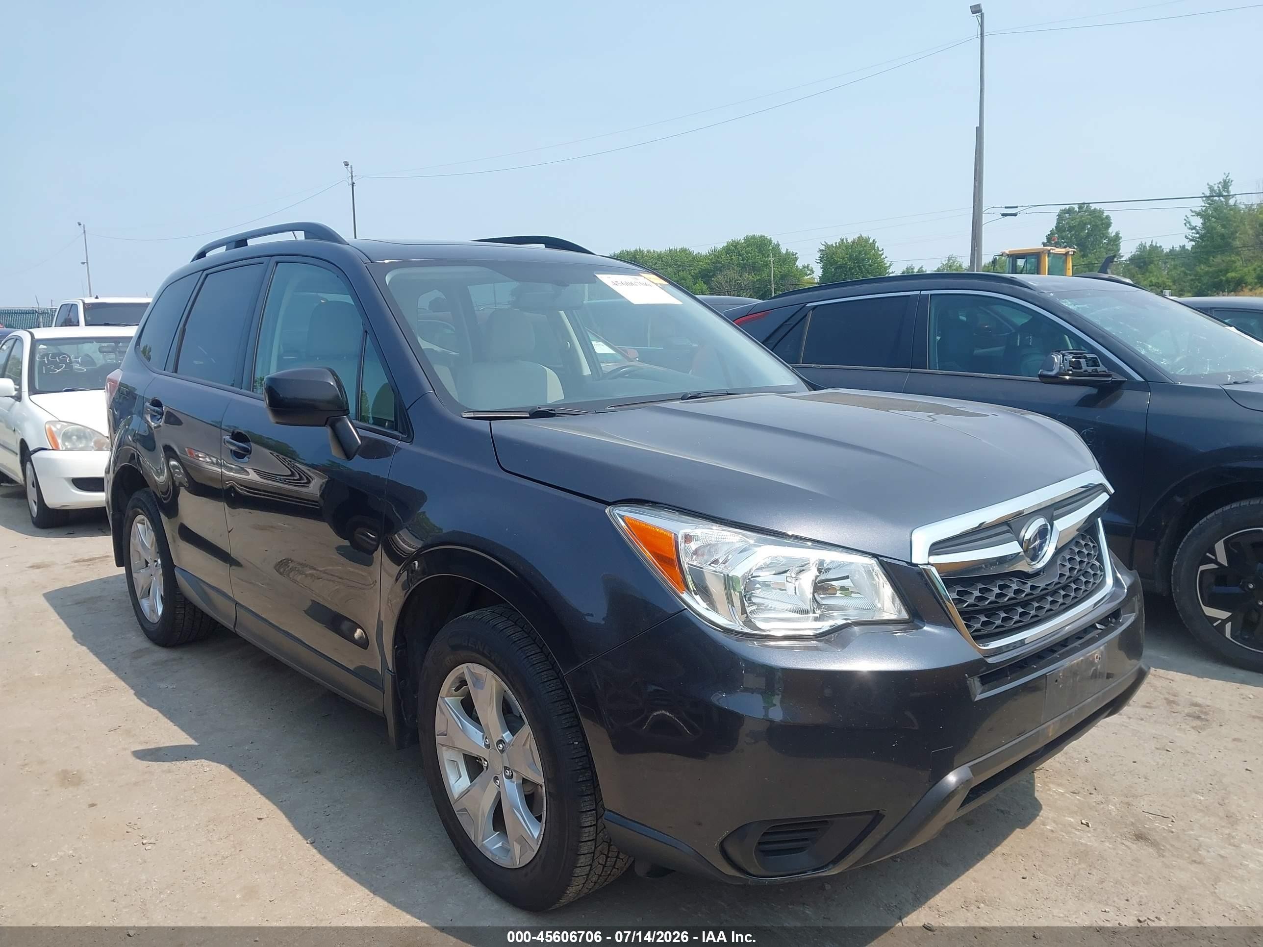 2015 Subaru Forester 2.5i Premium Gray vin: JF2SJADC2FH494194