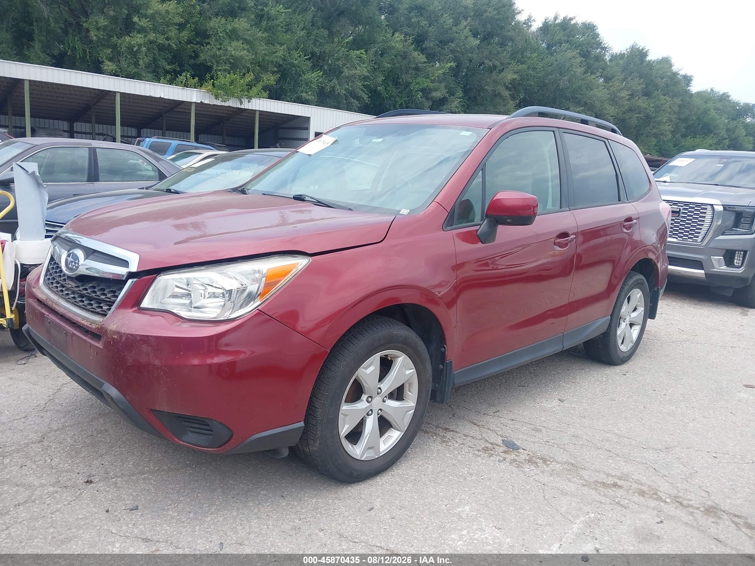 2015 Subaru Forester 2.5i Premium Burgundy vin: JF2SJADC2FH803677