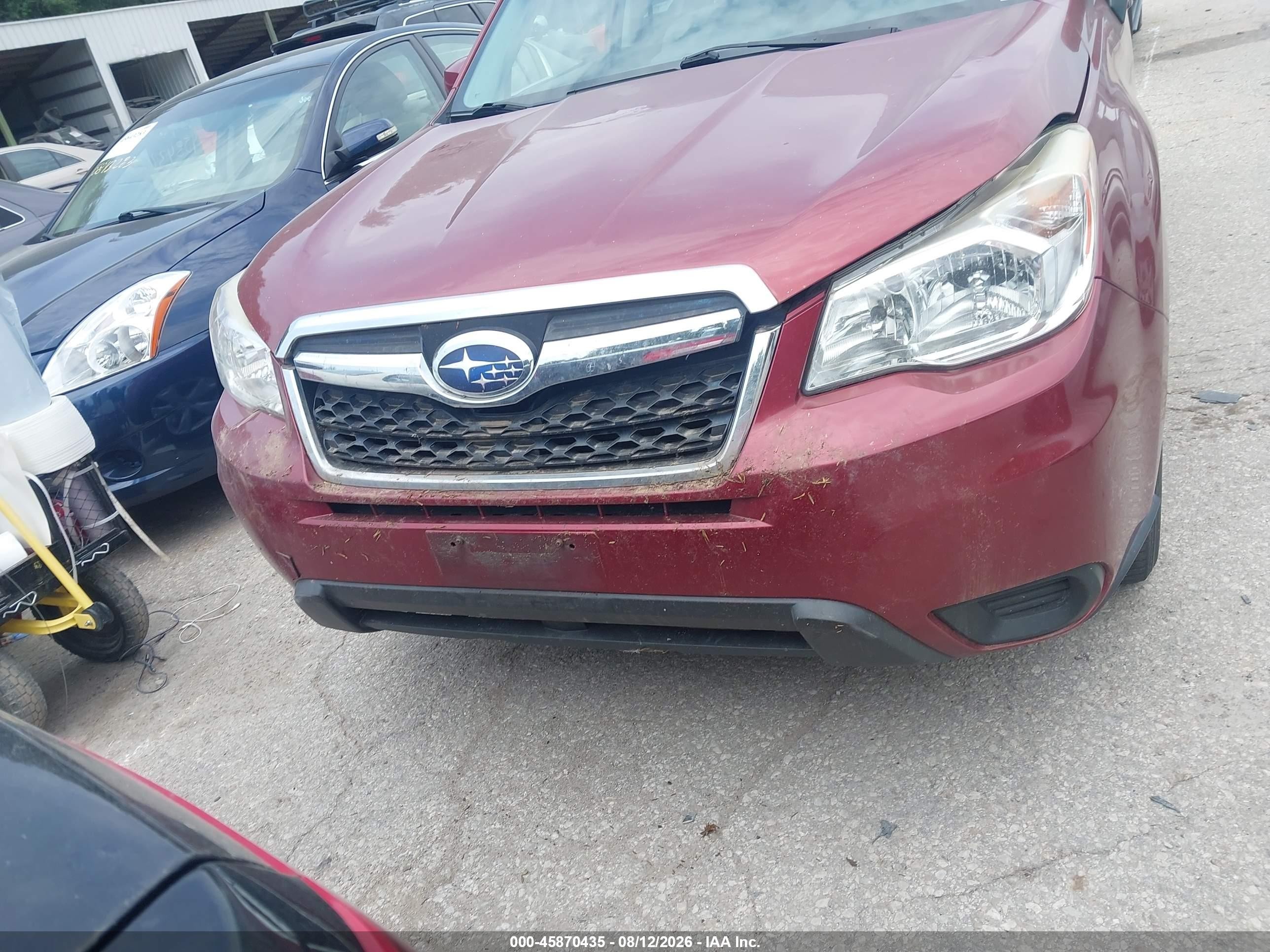 2015 Subaru Forester 2.5i Premium Burgundy vin: JF2SJADC2FH803677