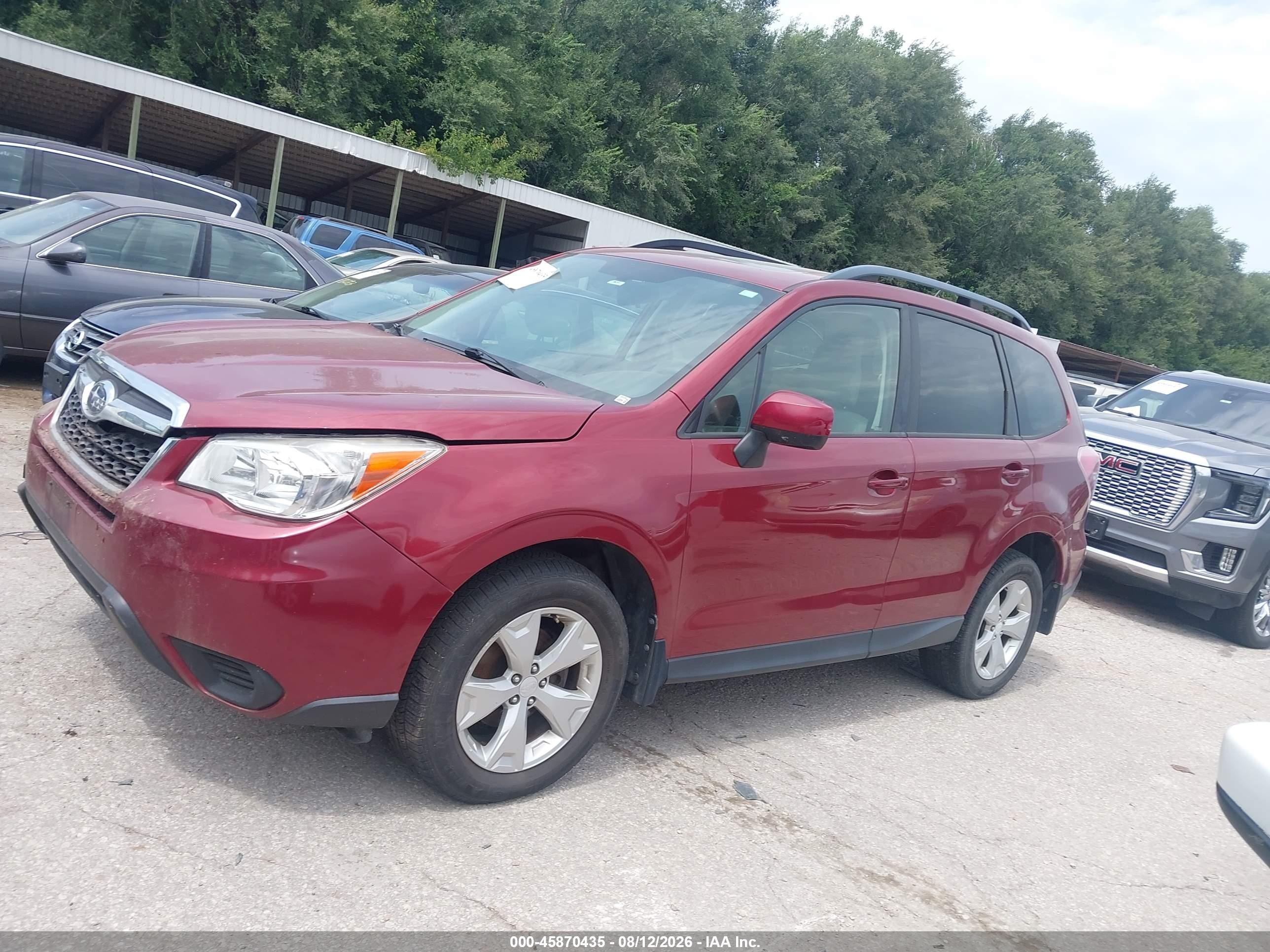 2015 Subaru Forester 2.5i Premium Burgundy vin: JF2SJADC2FH803677