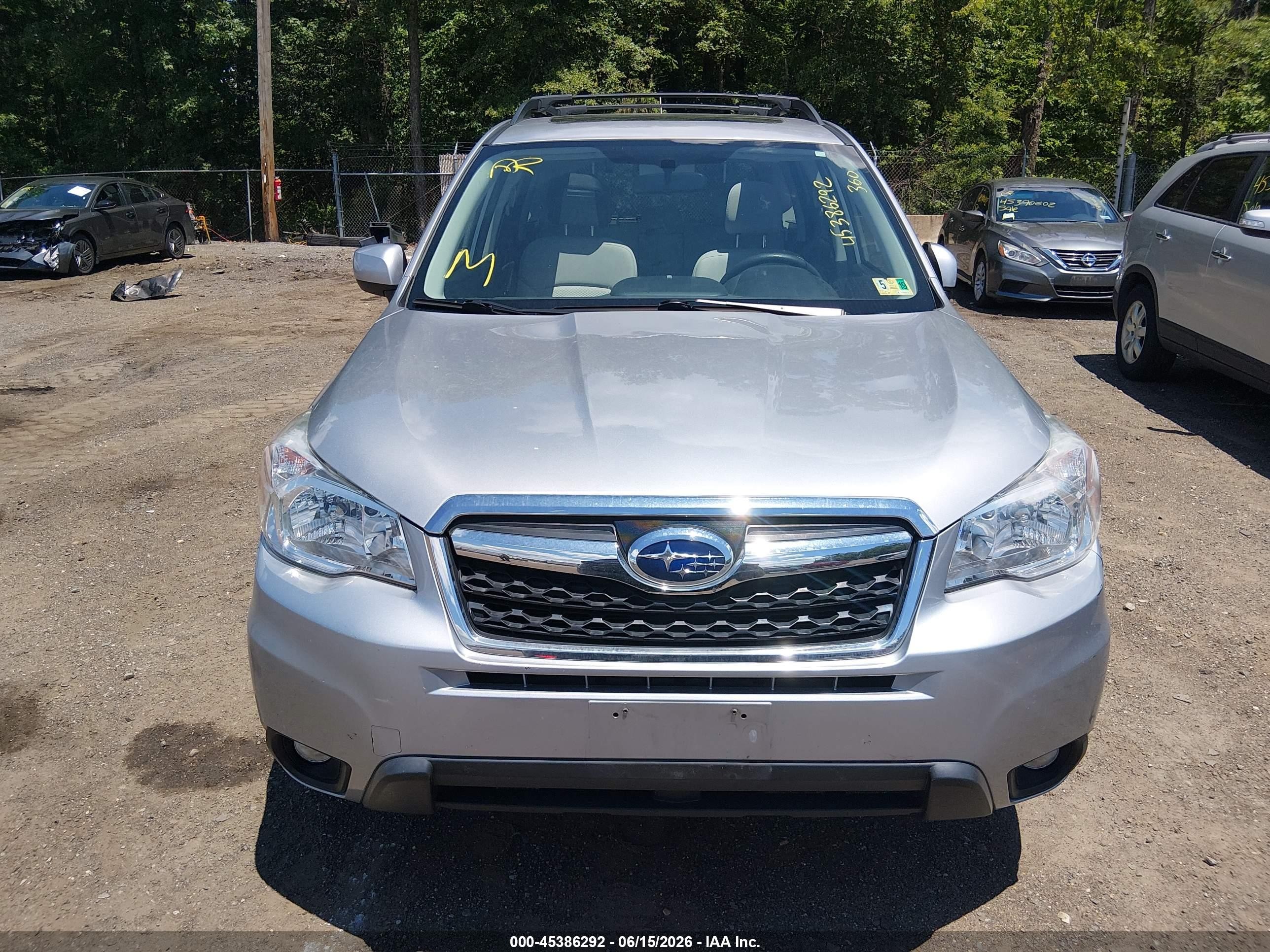 2015 Subaru Forester 2.5i Premium Silver vin: JF2SJADC3FG506732