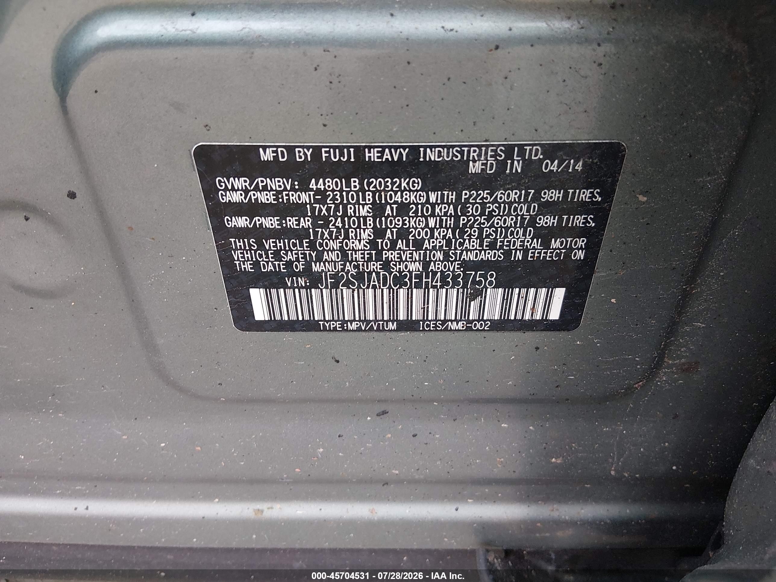 2015 Subaru Forester 2.5i Premium Red vin: JF2SJADC3FH433758