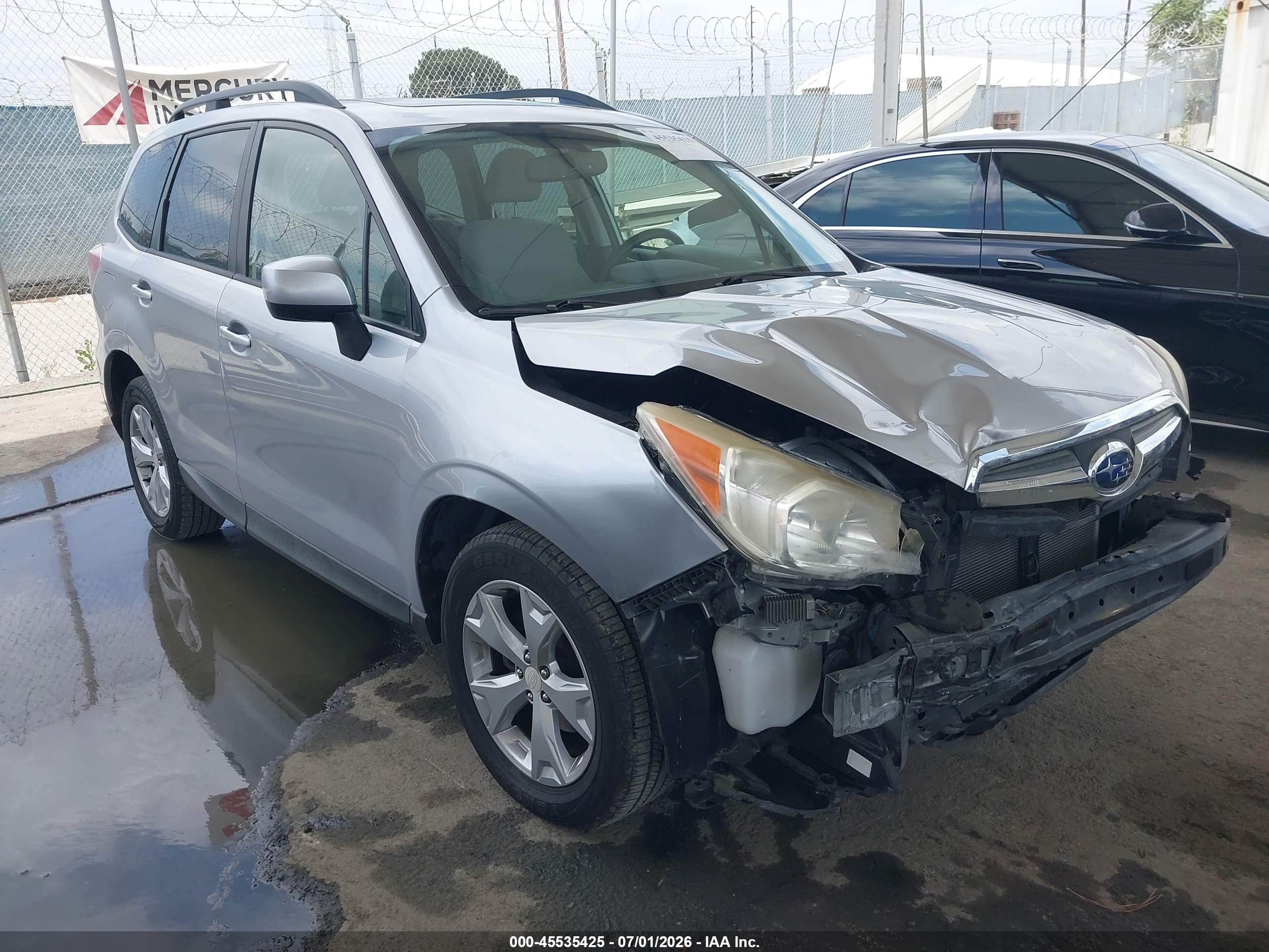 2015 Subaru Forester 2.5i Premium Серый vin: JF2SJADC3FH440399