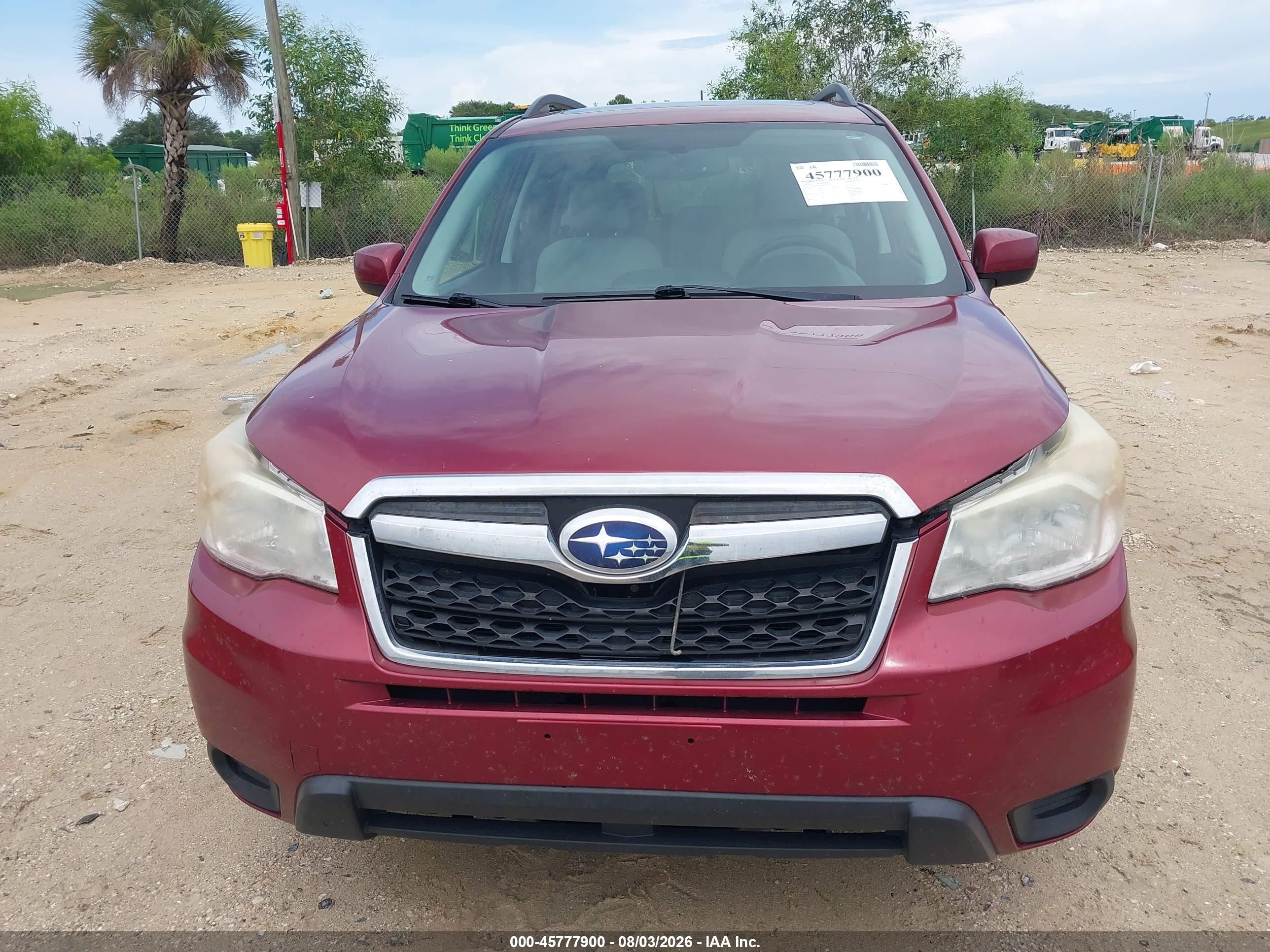2015 Subaru Forester 2.5i Premium Red vin: JF2SJADC3FH543418