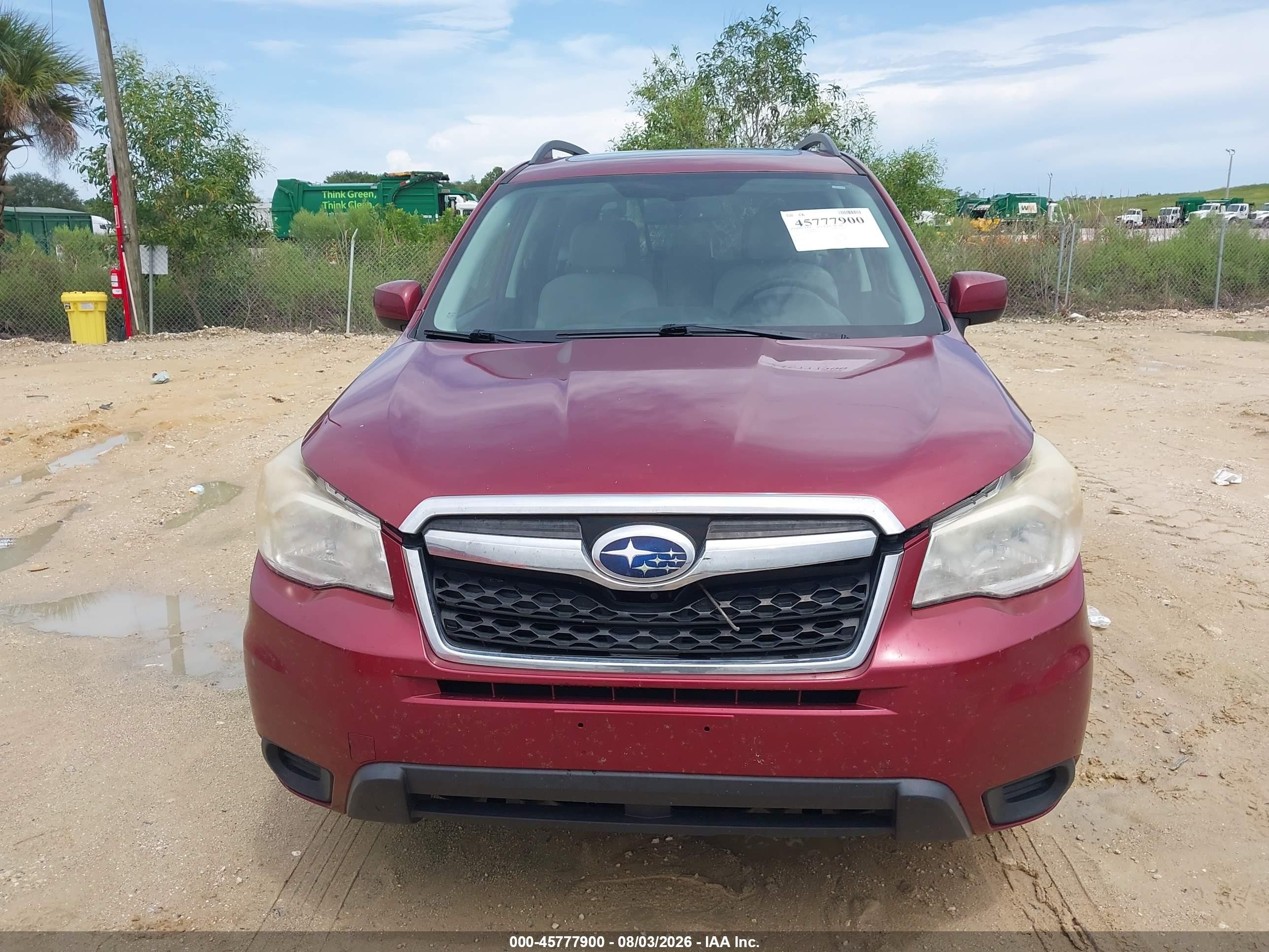 2015 Subaru Forester 2.5i Premium Red vin: JF2SJADC3FH543418