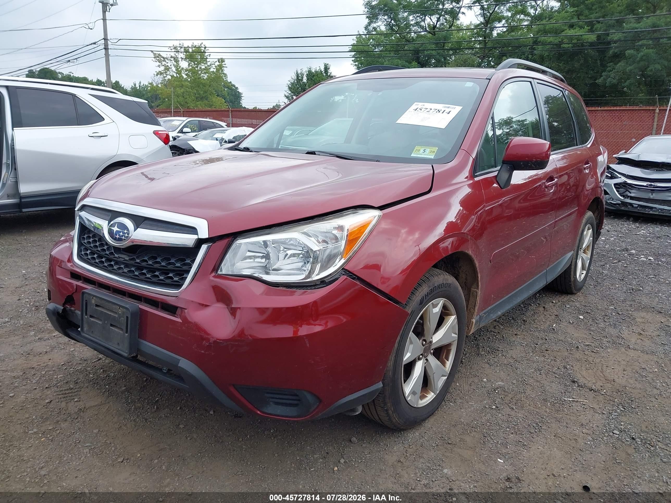 2015 Subaru Forester 2.5i Premium Red vin: JF2SJADC3FH574538