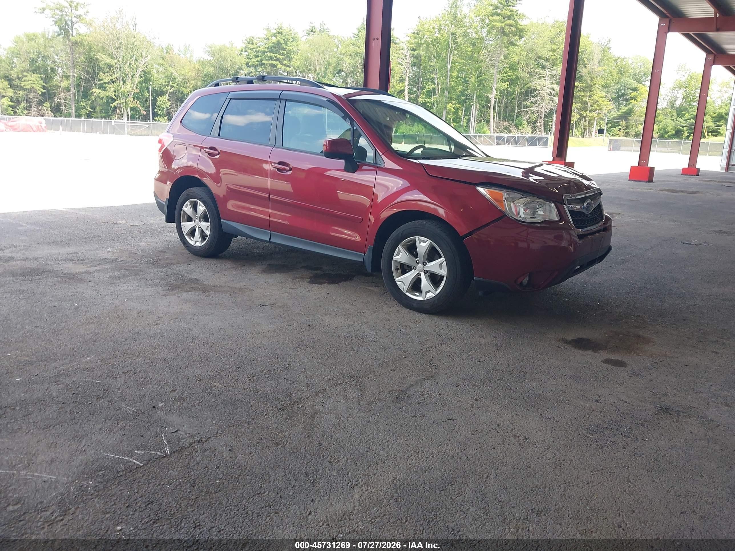 2015 Subaru Forester 2.5i Premium Red vin: JF2SJADC3FH816213