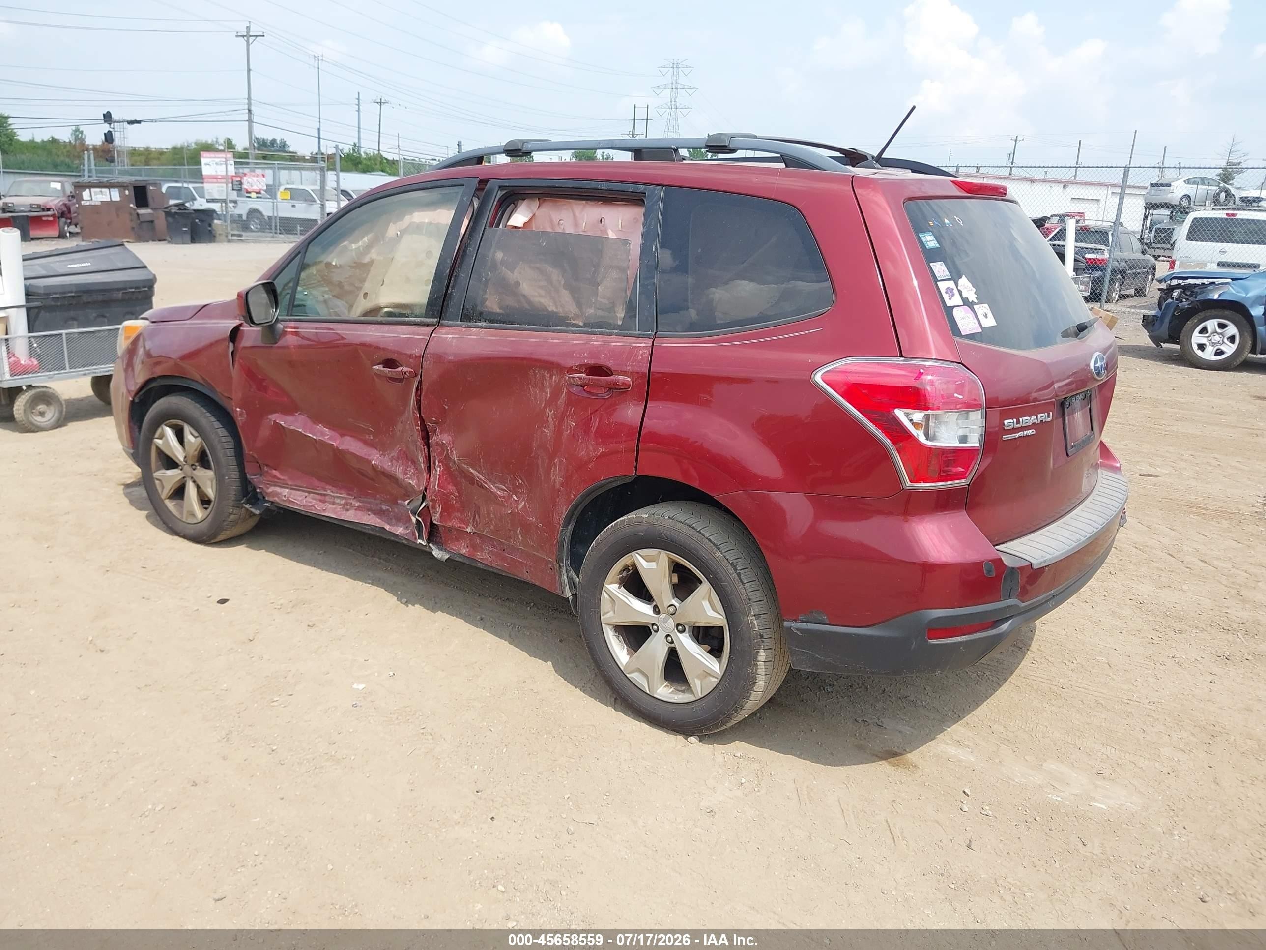 2015 Subaru Forester 2.5i Premium Burgundy vin: JF2SJADC4FH804863