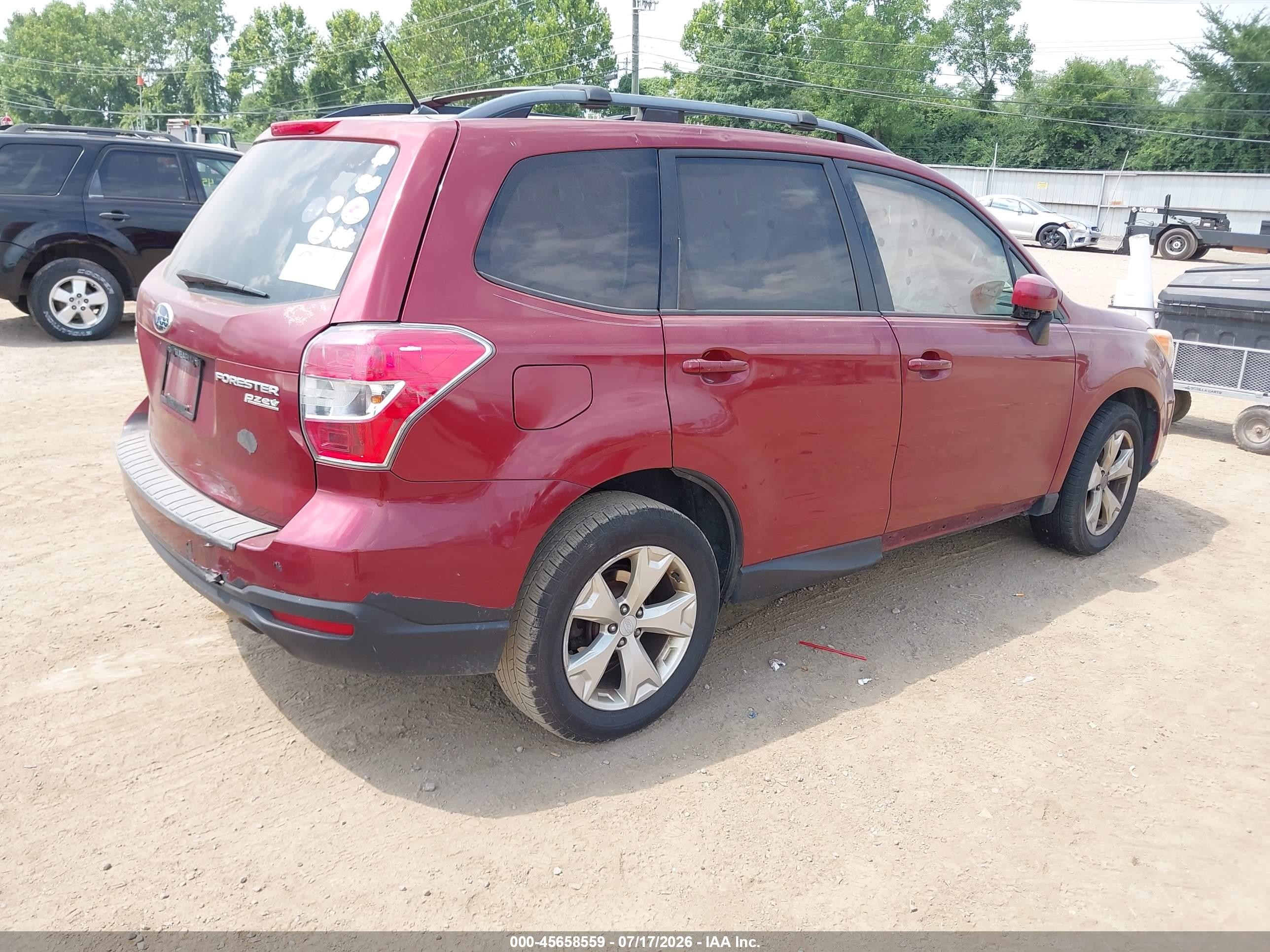 2015 Subaru Forester 2.5i Premium Burgundy vin: JF2SJADC4FH804863