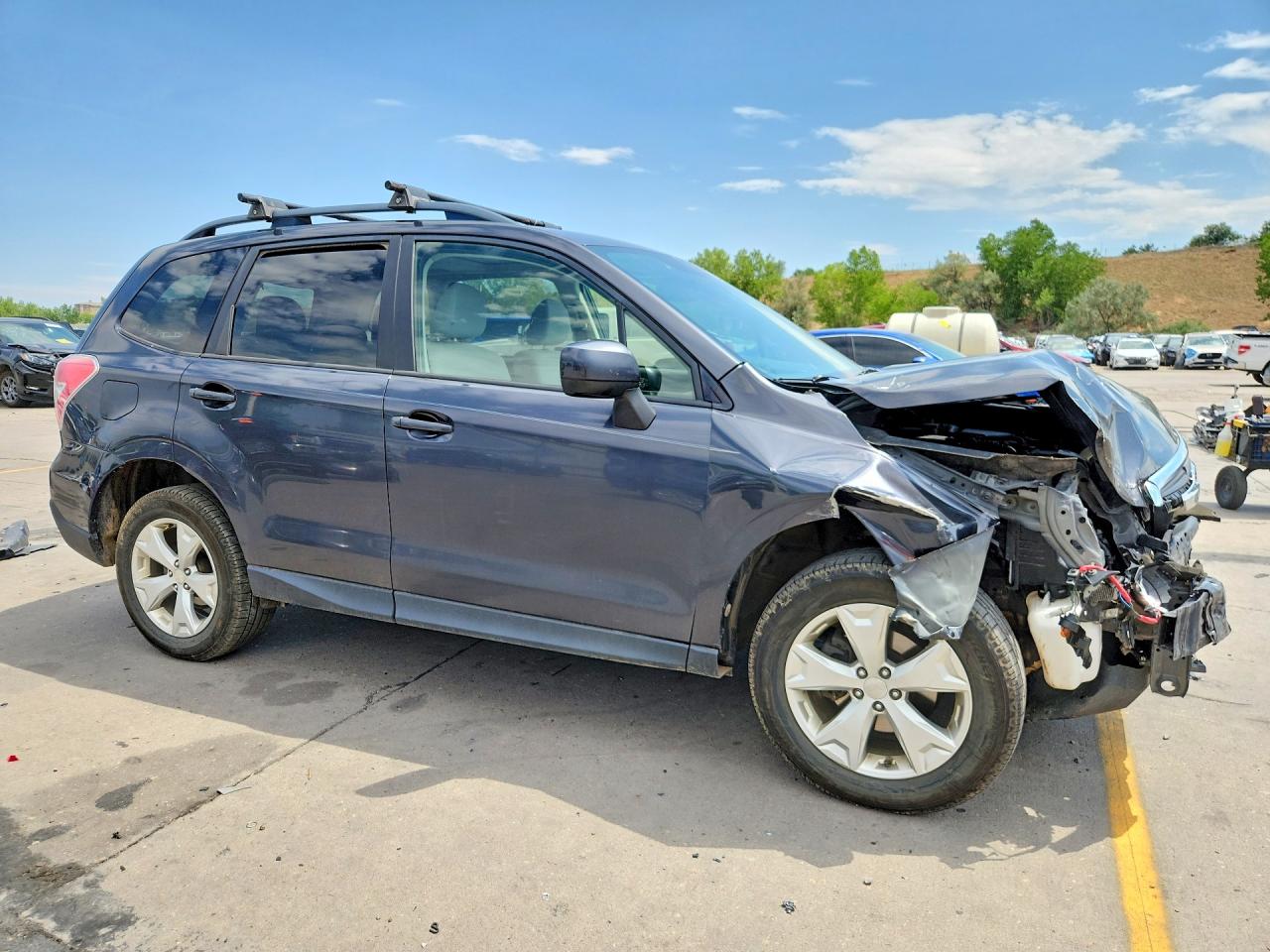 2015 Subaru Forester 2.5i Premium Gray vin: JF2SJADC5FH424592