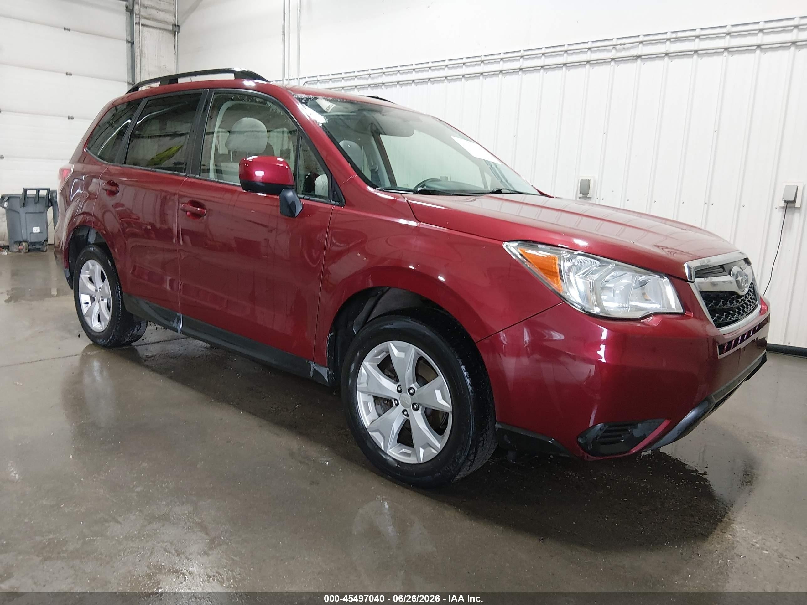 2015 Subaru Forester 2.5i Premium Red vin: JF2SJADC5FH576677