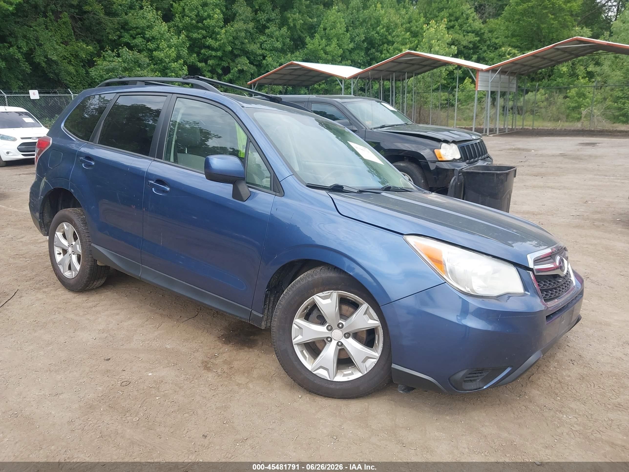 2014 Subaru Forester 2.5i Premium Синий vin: JF2SJADC6EH445160