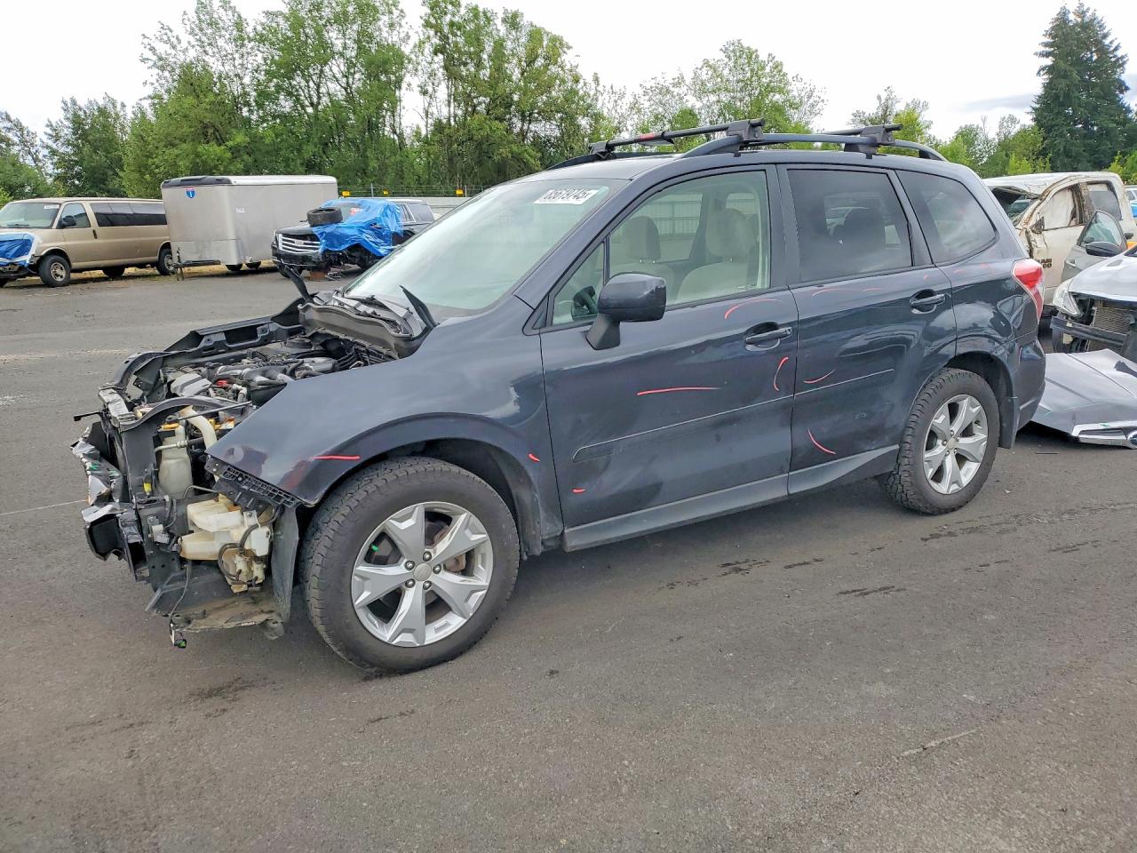 2015 Subaru Forester 2.5i Premium Gray vin: JF2SJADC6FG442315