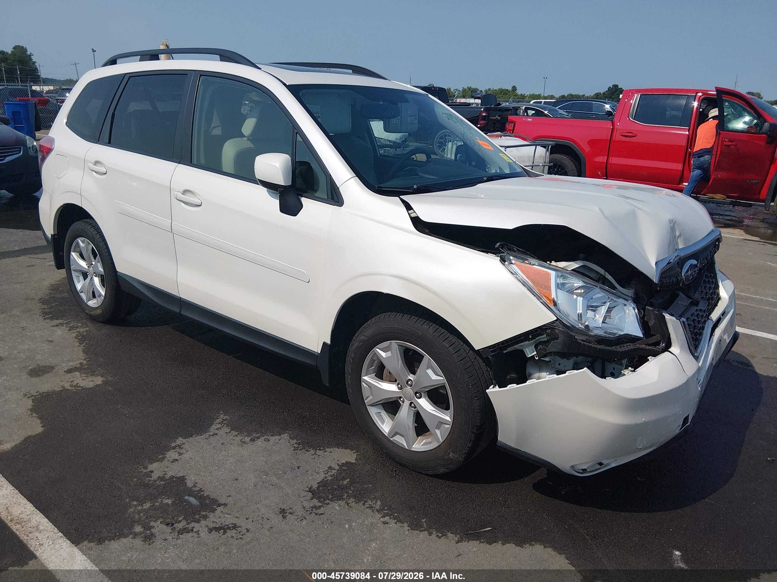2015 Subaru Forester 2.5i Premium Белый vin: JF2SJADC6FH434645