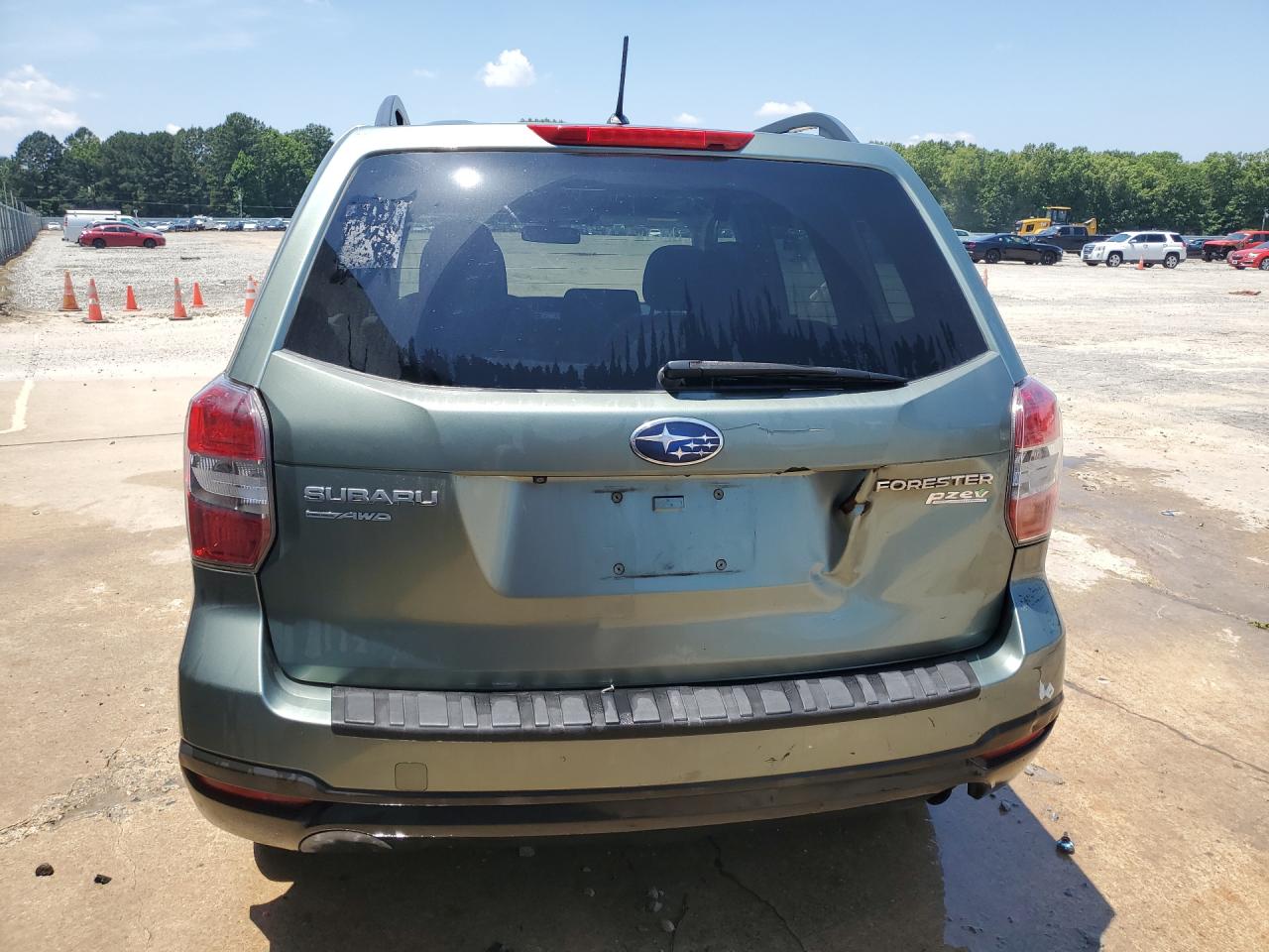 2015 Subaru Forester 2.5i Premium Green vin: JF2SJADC6FH505679 Damage: Lift Gate, Multiple Scratches Heavy, 3