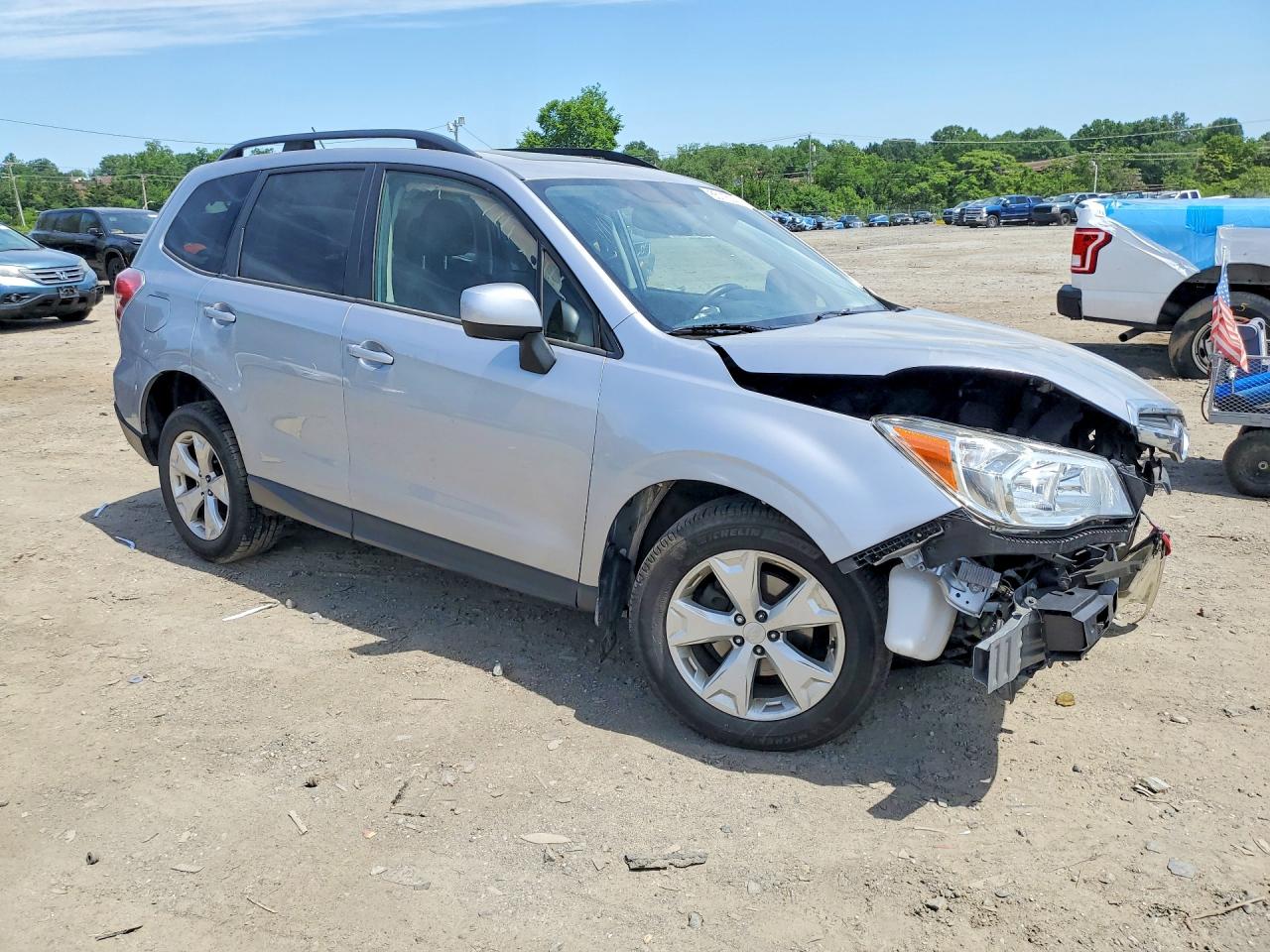 2015 Subaru Forester 2.5i Premium Silver vin: JF2SJADC6FH802337