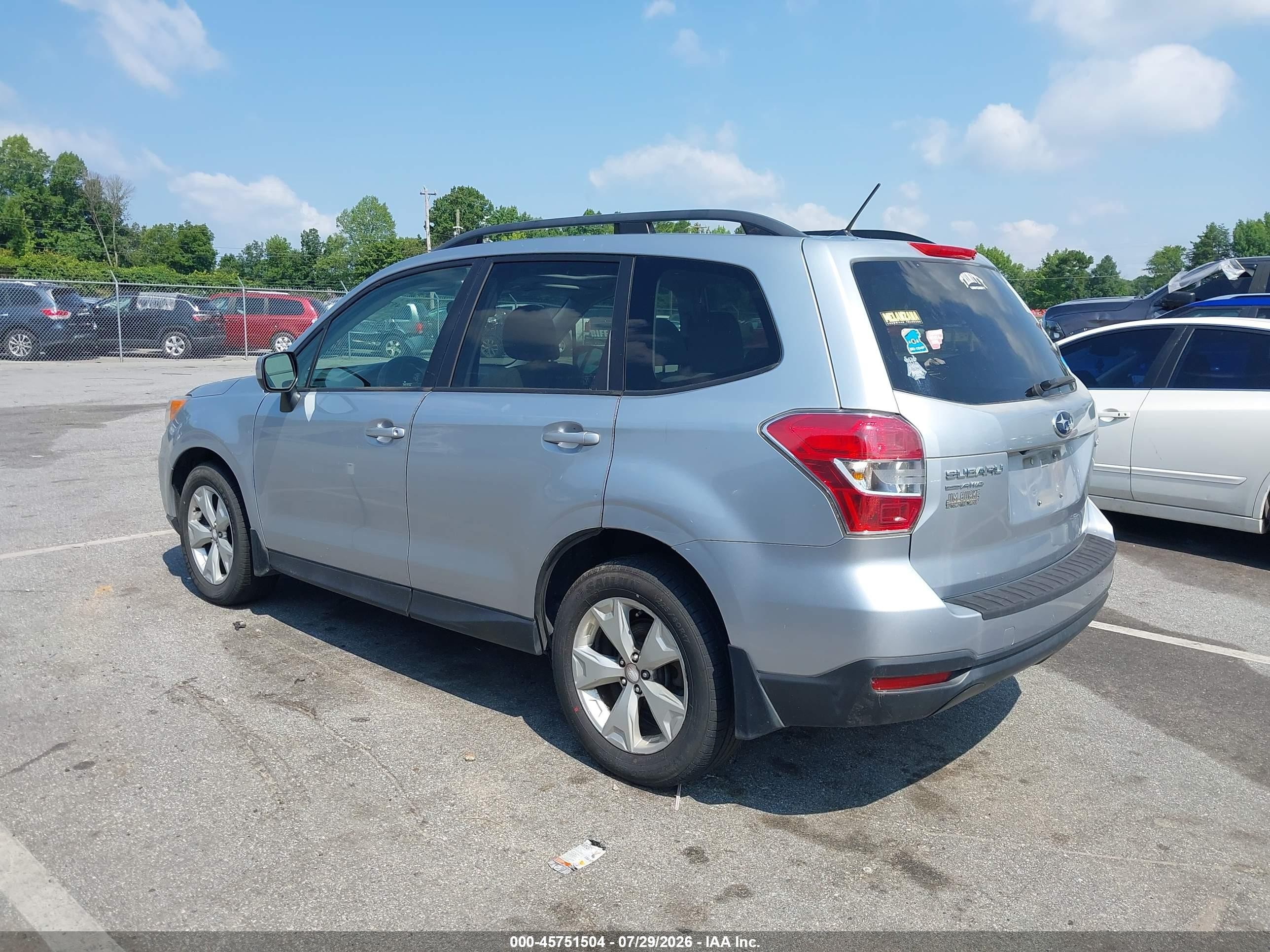 2015 Subaru Forester 2.5i Premium Silver vin: JF2SJADC6FH826136