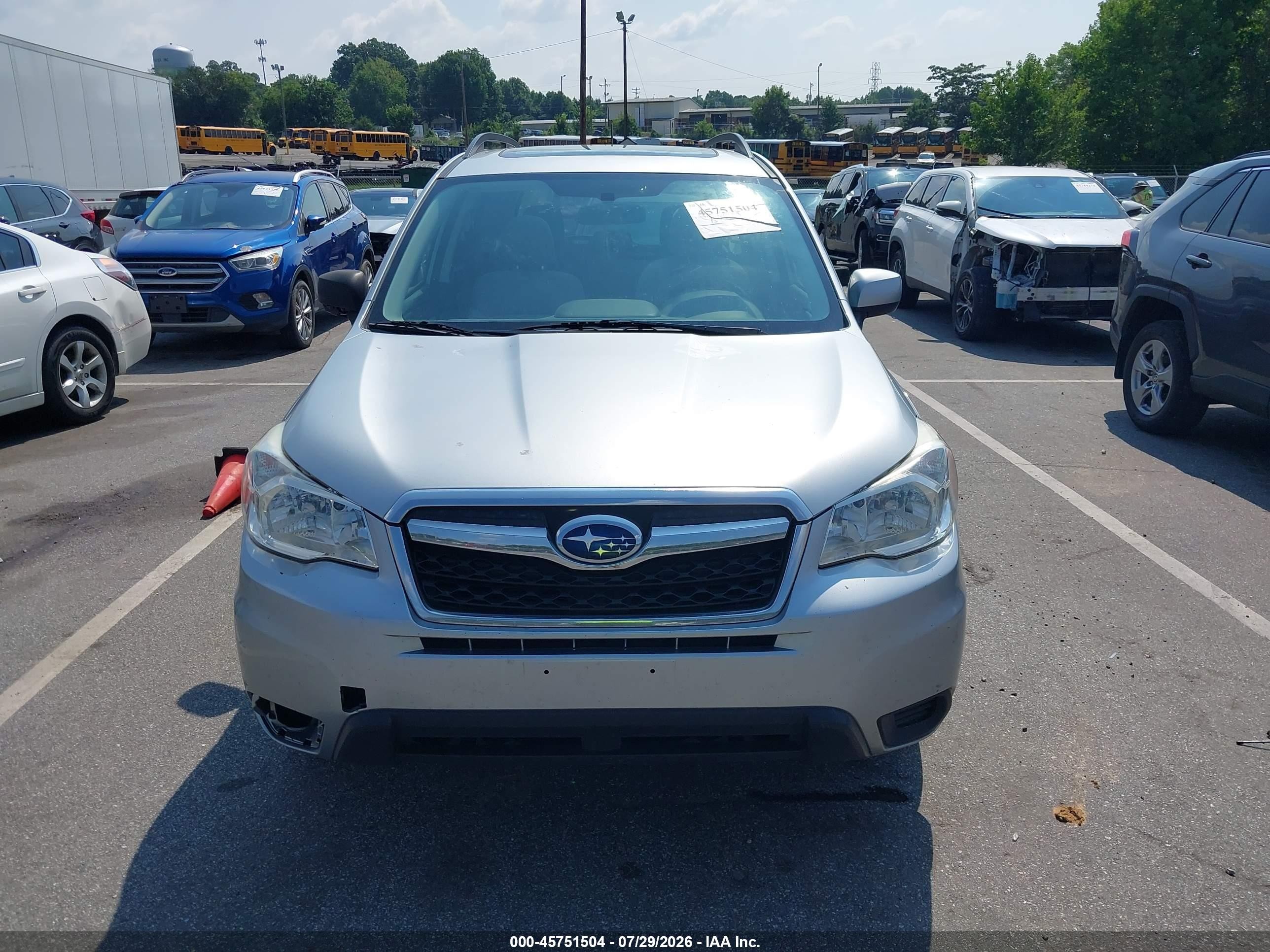2015 Subaru Forester 2.5i Premium Silver vin: JF2SJADC6FH826136