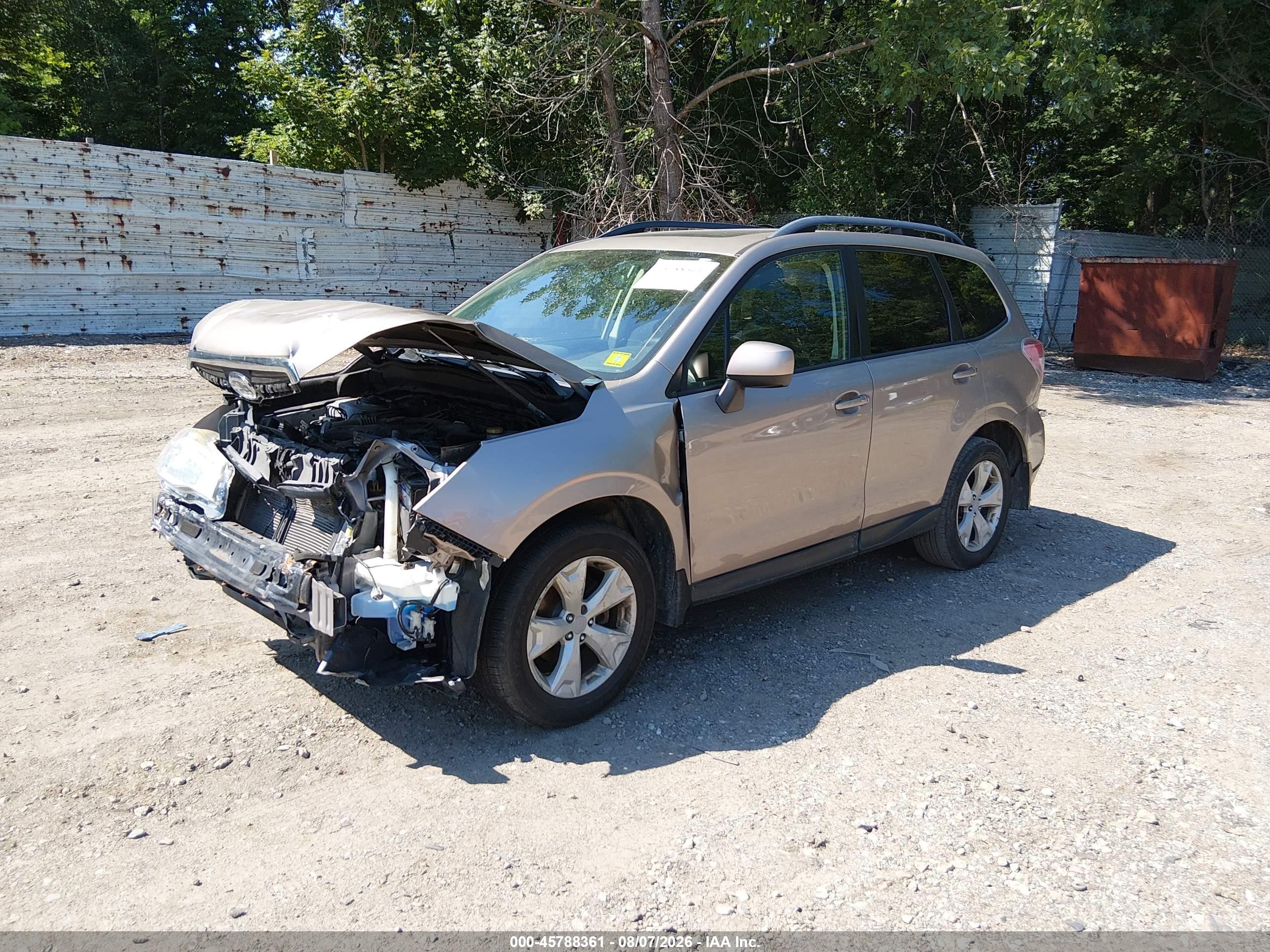 2015 Subaru Forester 2.5i Premium Желто-коричневый vin: JF2SJADC6FH838920