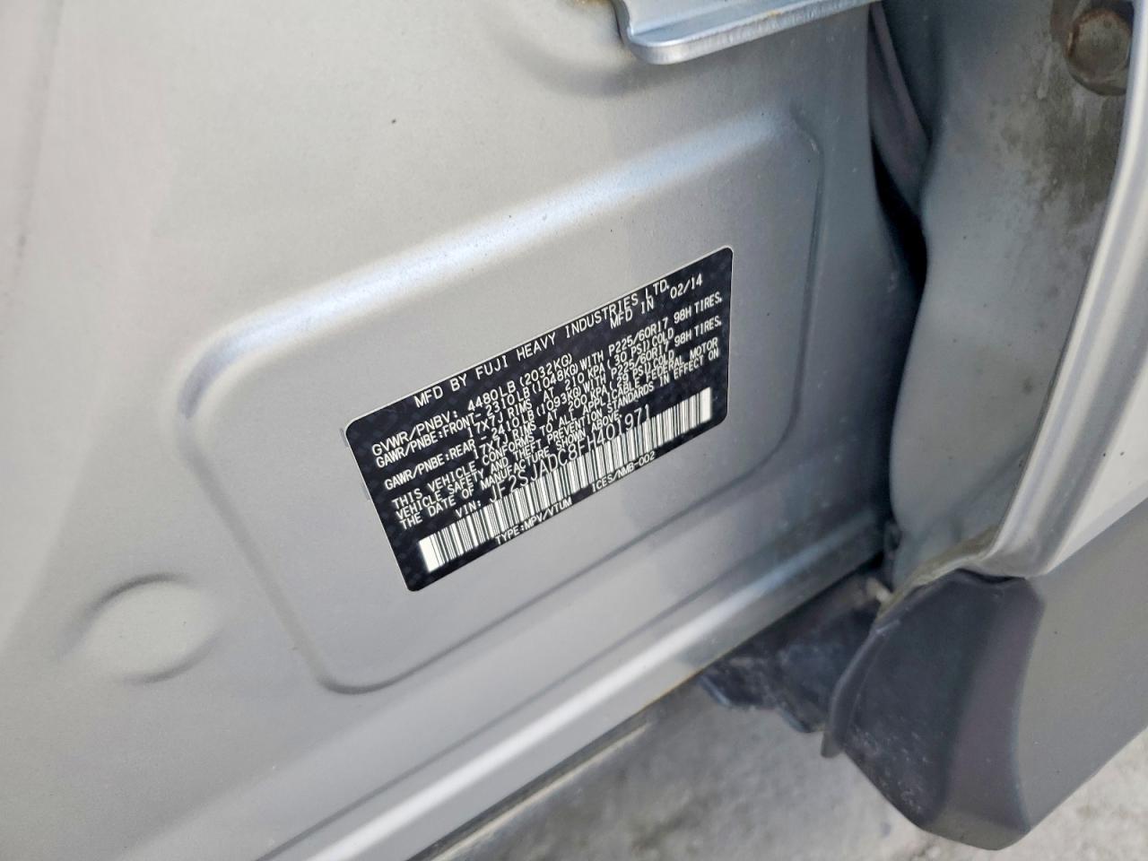 2015 Subaru Forester 2.5i Premium Silver vin: JF2SJADC8FH401971