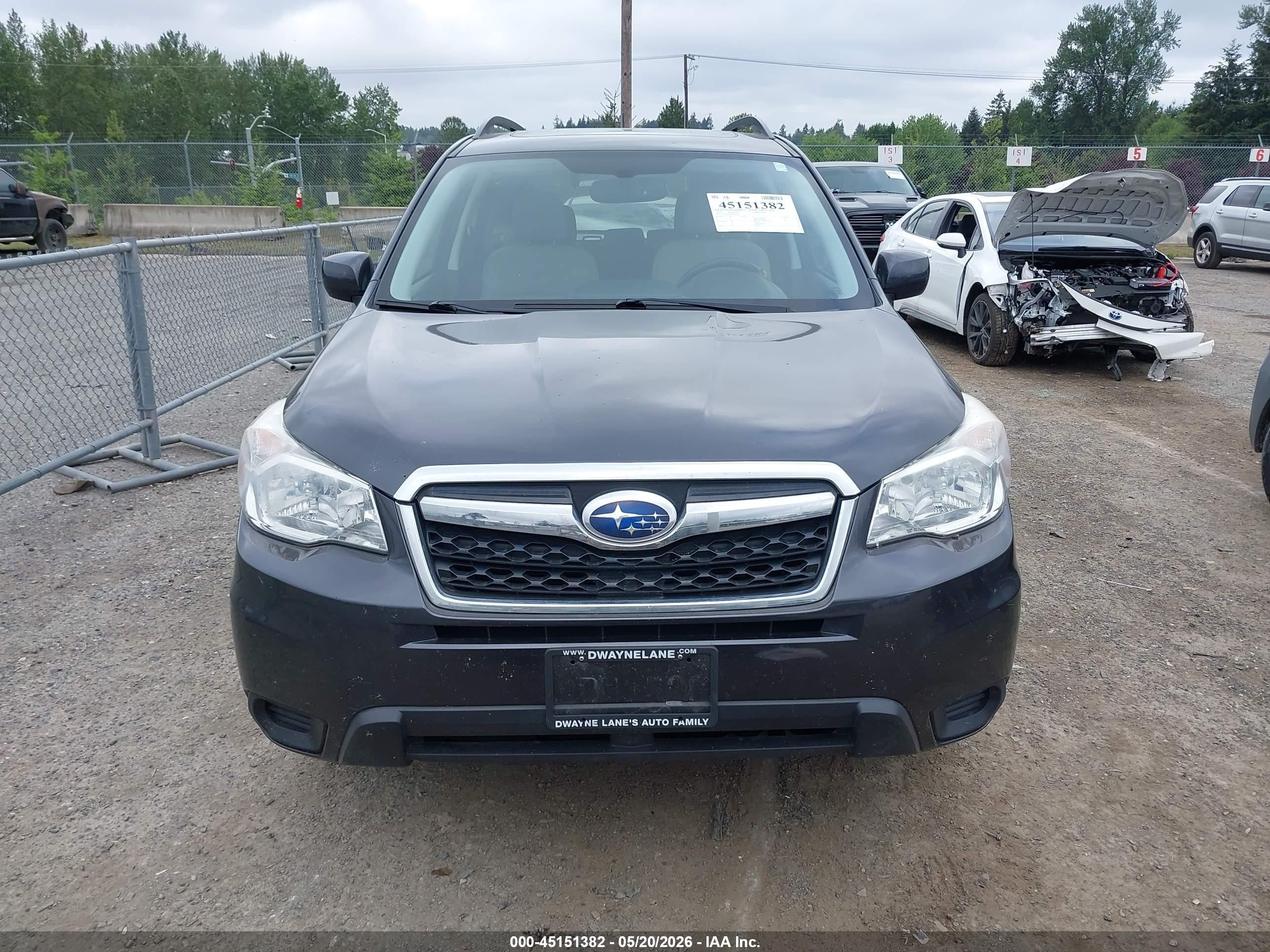 2014 Subaru Forester 2.5i Premium Gray vin: JF2SJADC9EH516450