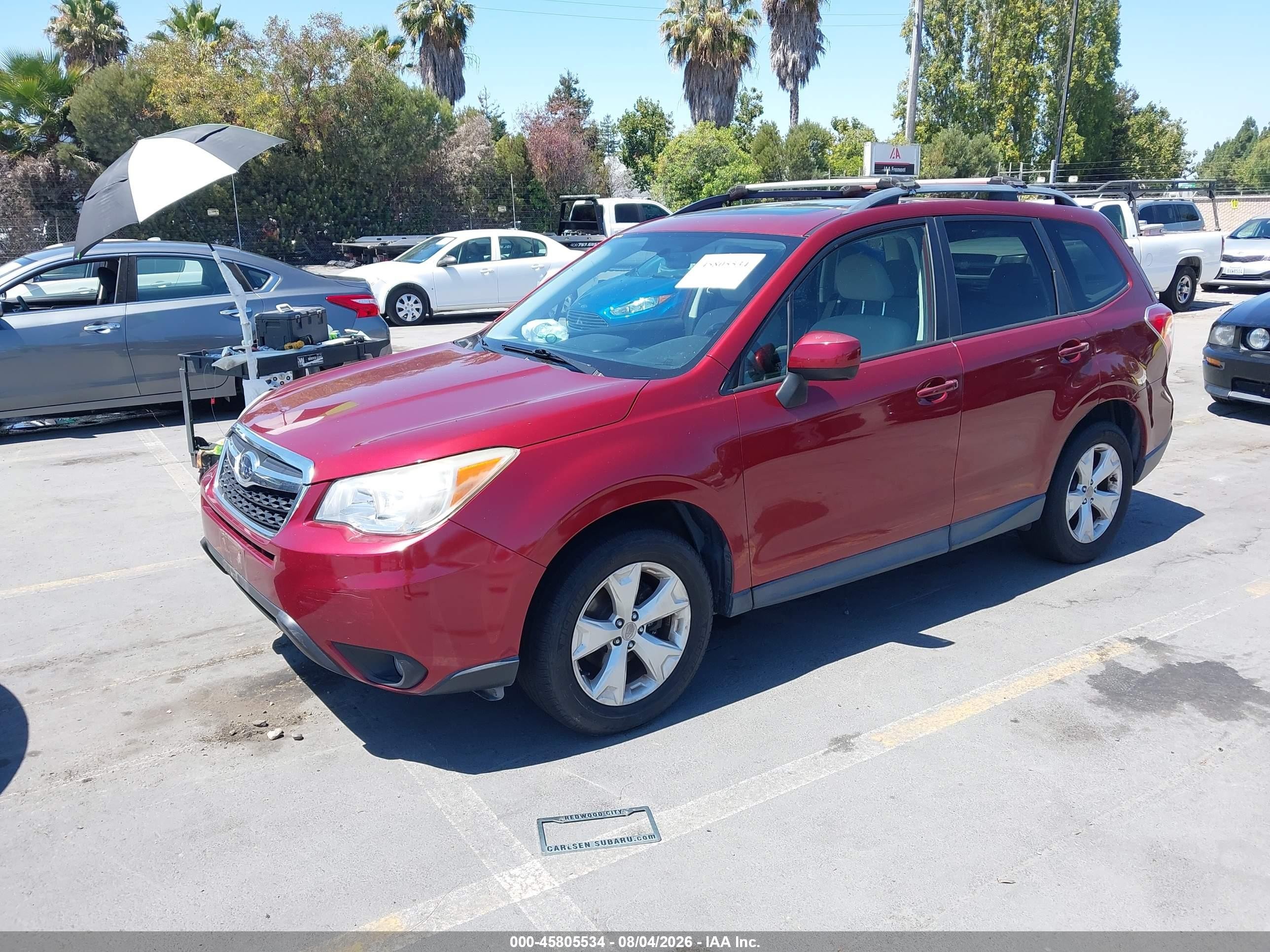 2015 Subaru Forester 2.5i Premium Red vin: JF2SJADC9FG550735
