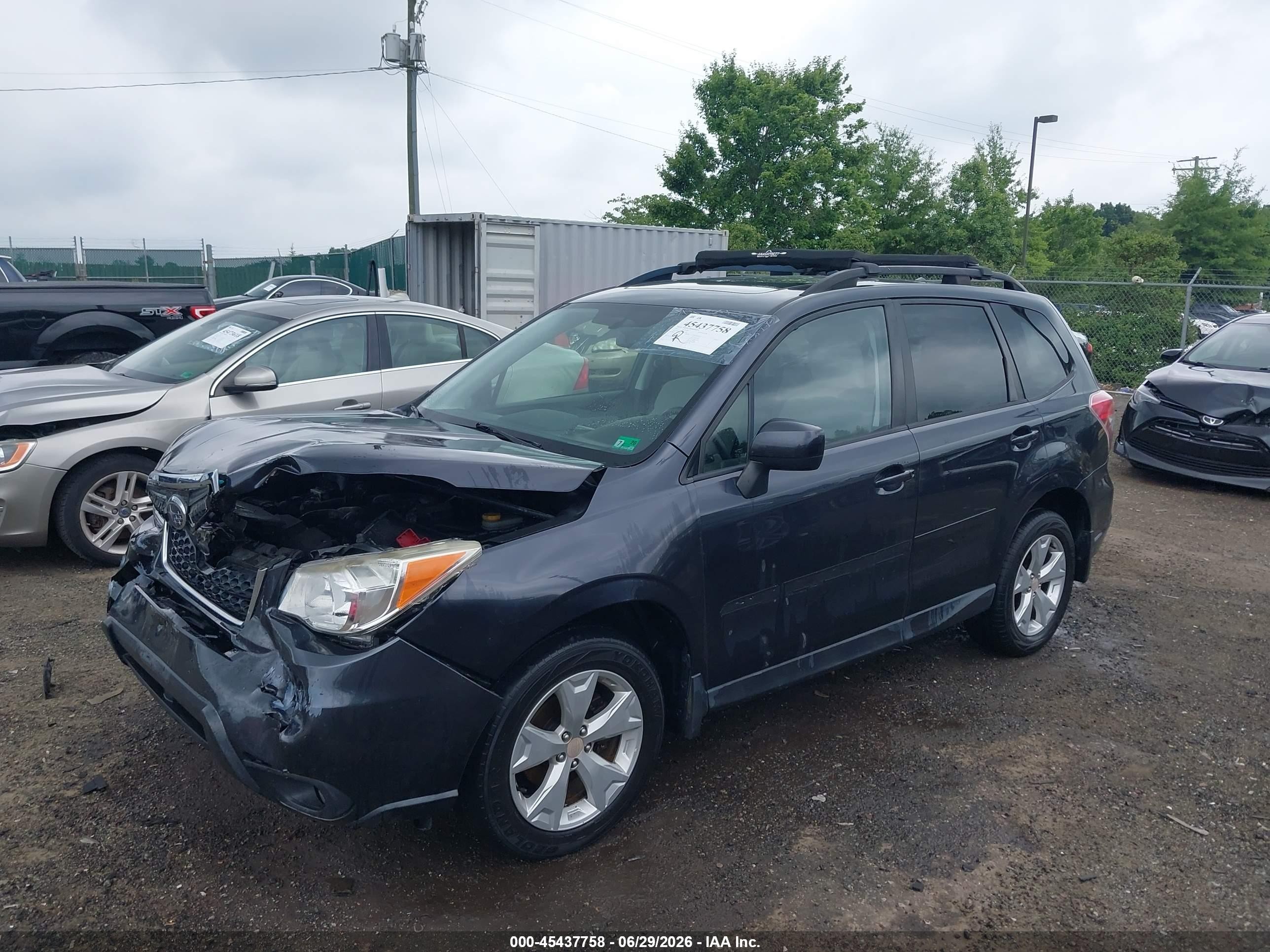 2015 Subaru Forester 2.5i Premium Gray vin: JF2SJADC9FH554178