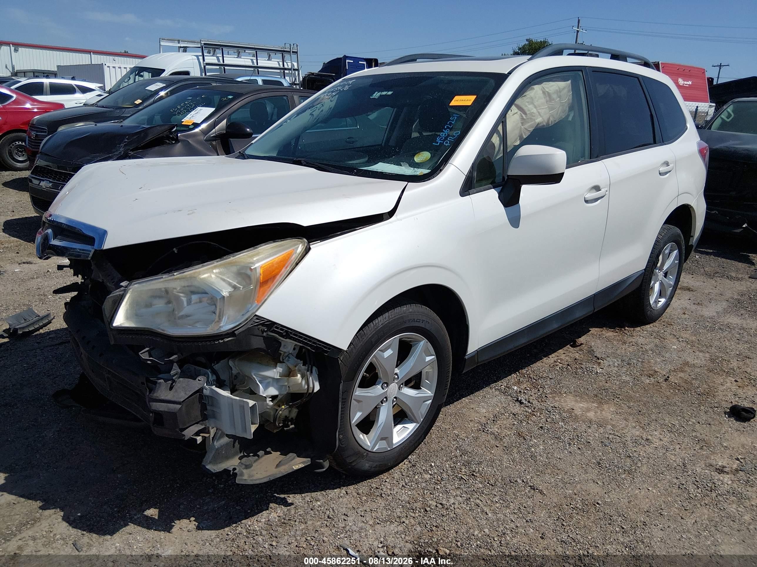 2015 Subaru Forester 2.5i Premium White vin: JF2SJADCXFH454090