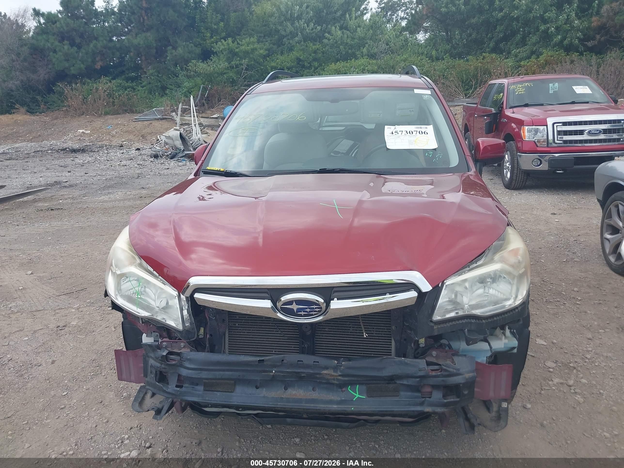 2015 Subaru Forester 2.5i Premium Maroon vin: JF2SJADCXFH556750