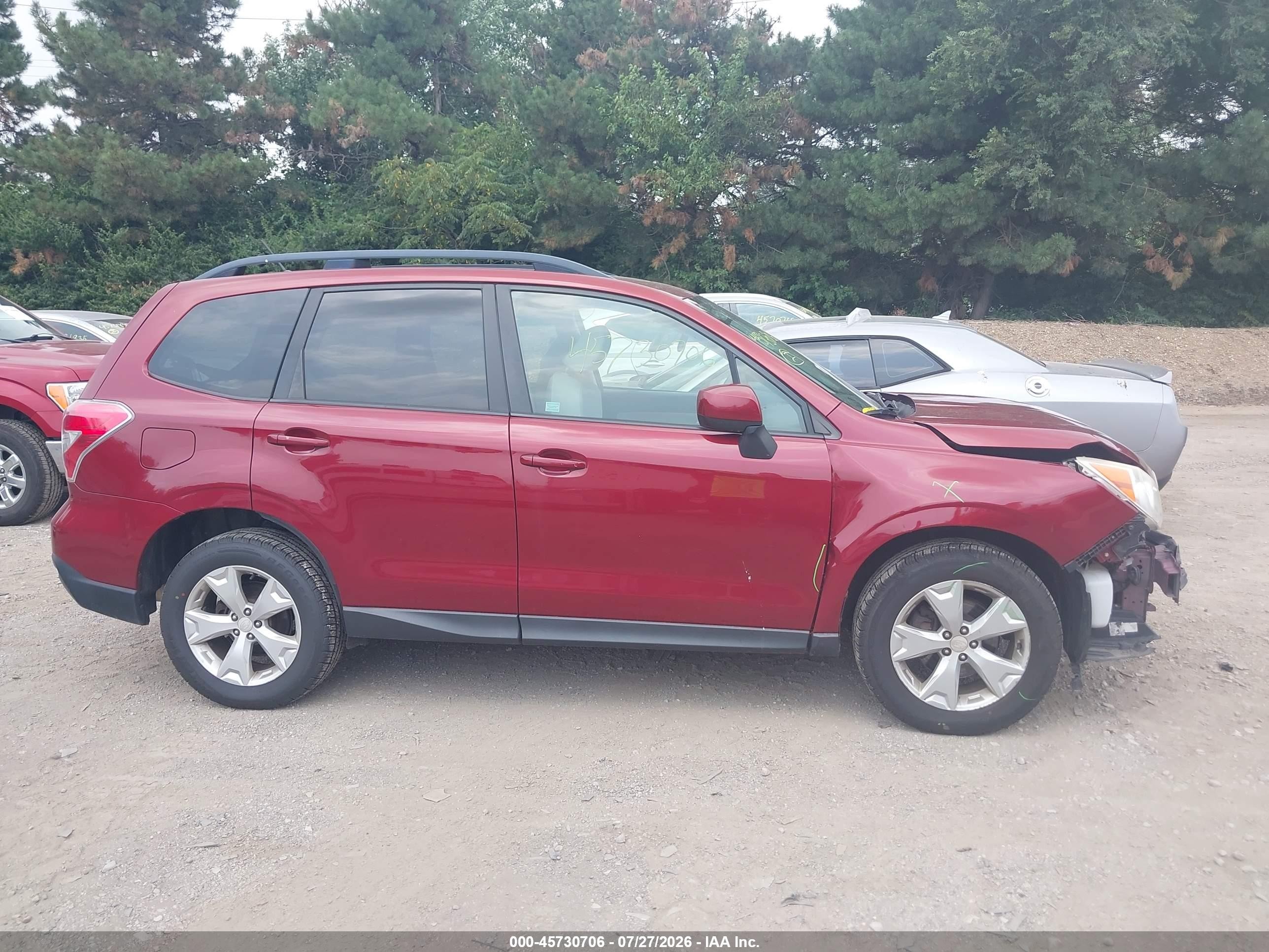 2015 Subaru Forester 2.5i Premium Maroon vin: JF2SJADCXFH556750