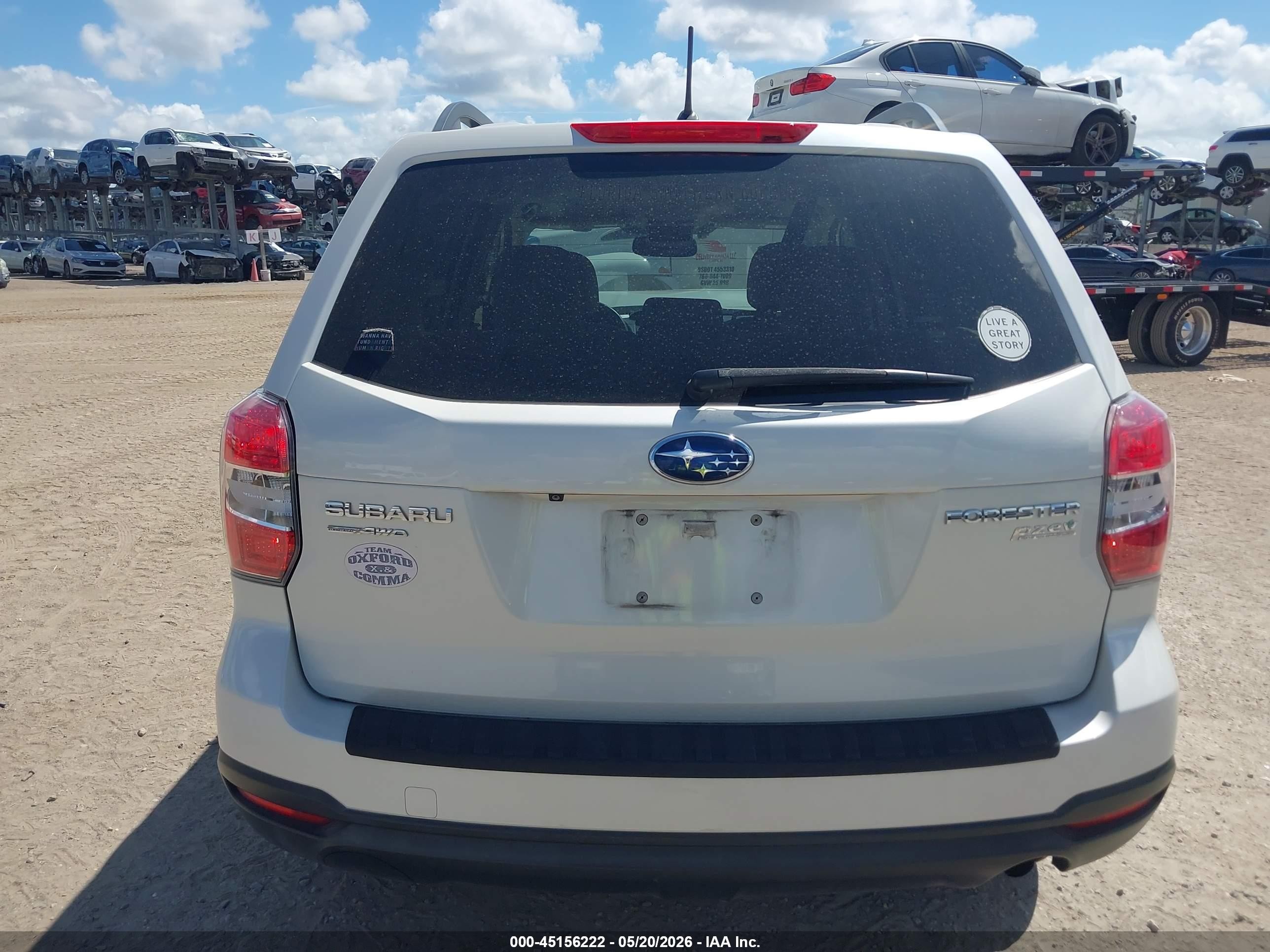 2015 Subaru Forester 2.5i Premium White vin: JF2SJADCXFH813566