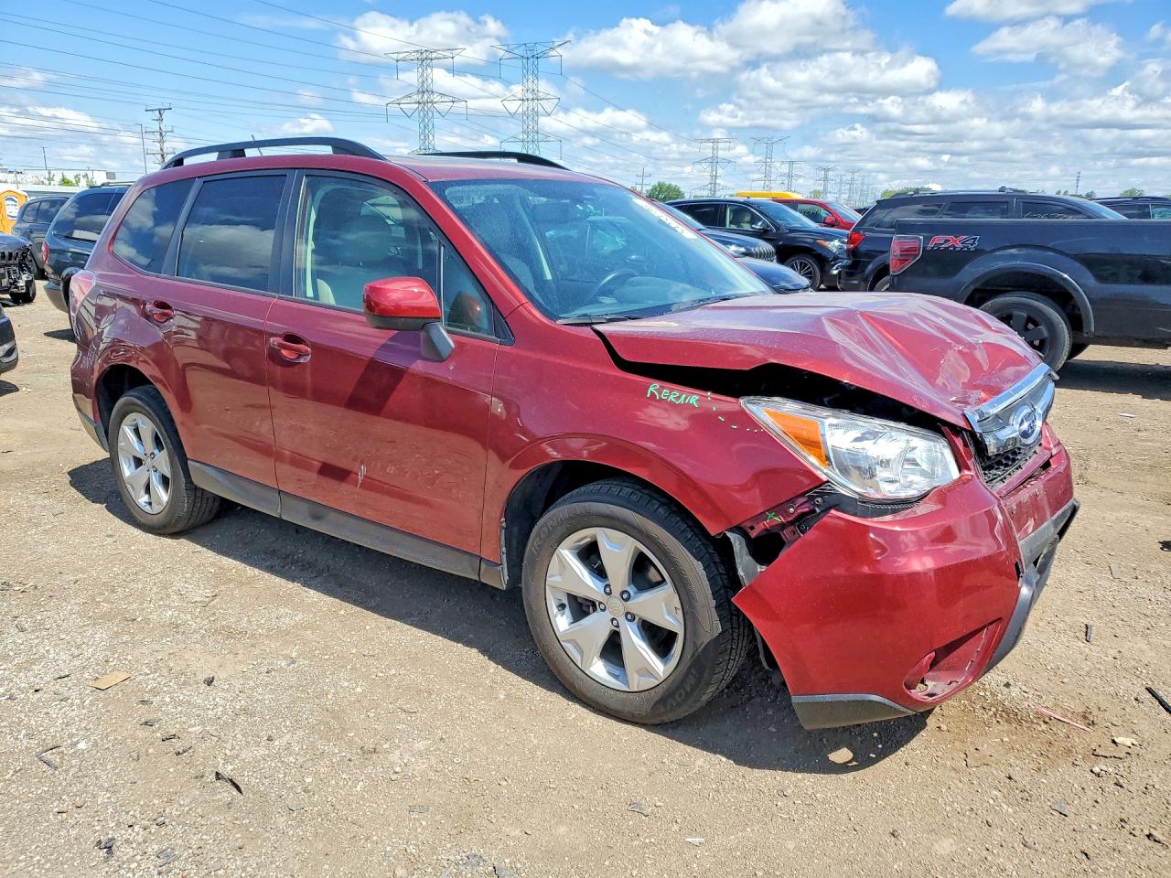 2015 Subaru Forester 2.5i Premium Red vin: JF2SJADCXFH827645