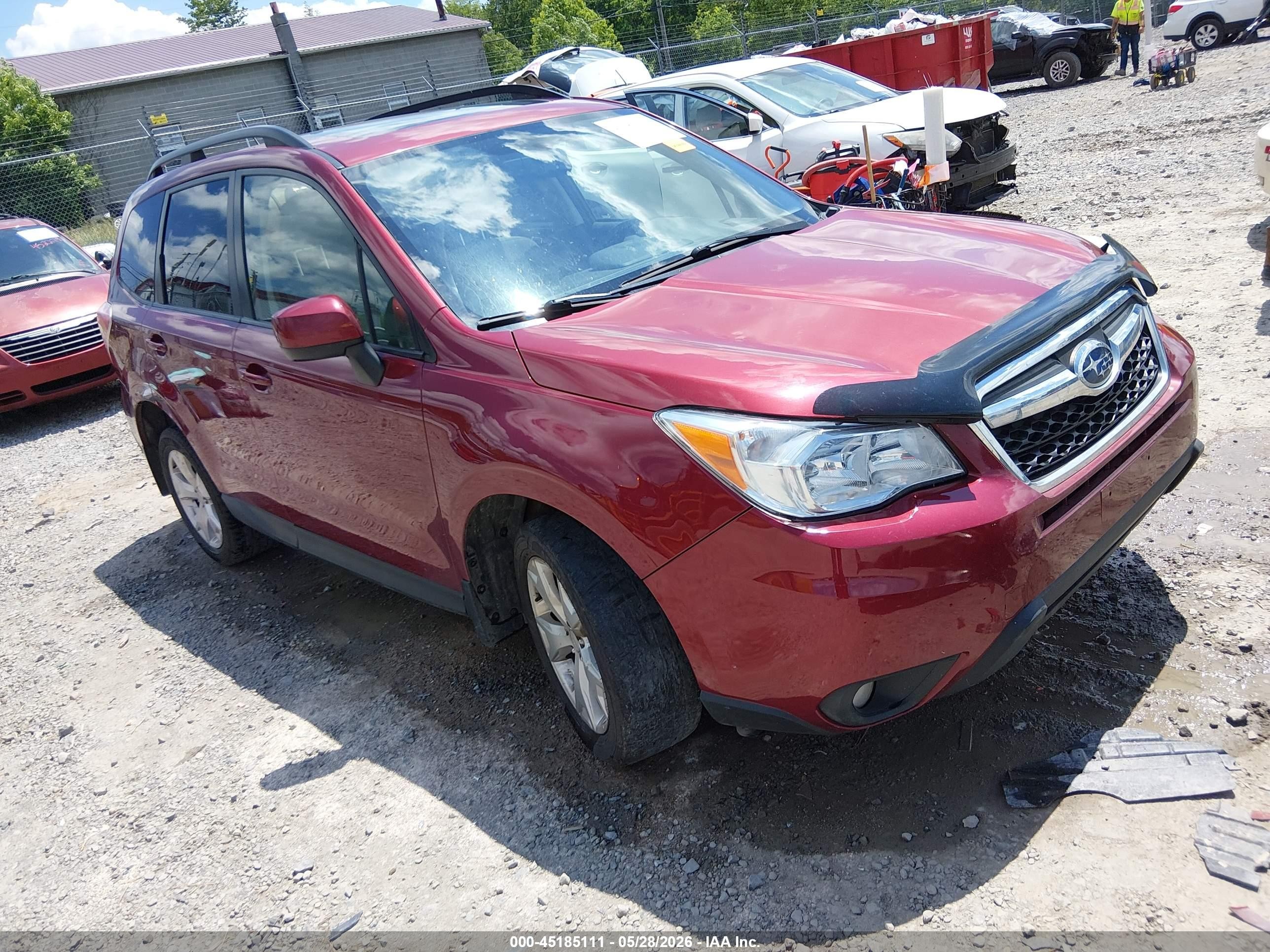 2014 Subaru Forester 2.5i Premium Maroon vin: JF2SJAEC0EH408555